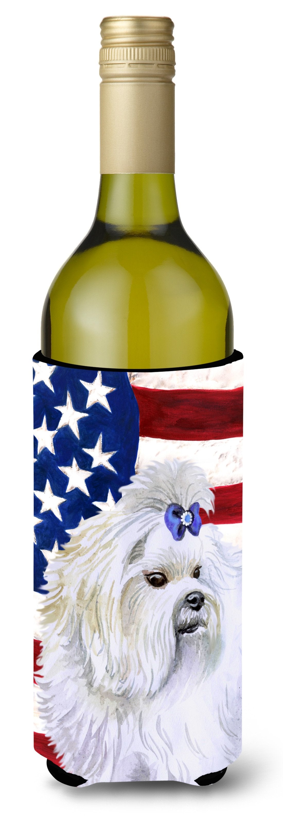 Maltese Patriotic Wine Bottle Beverge Insulator Hugger BB9651LITERK by Caroline&#39;s Treasures