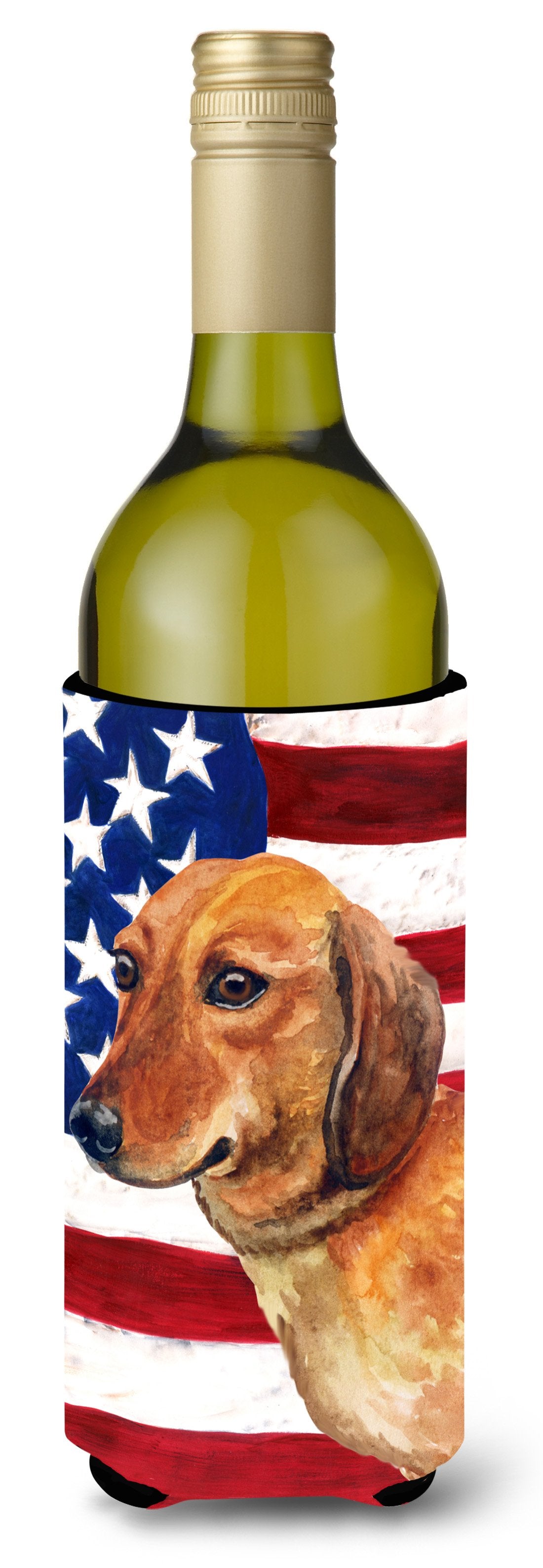 Dachshund Patriotic Wine Bottle Beverge Insulator Hugger BB9652LITERK by Caroline&#39;s Treasures