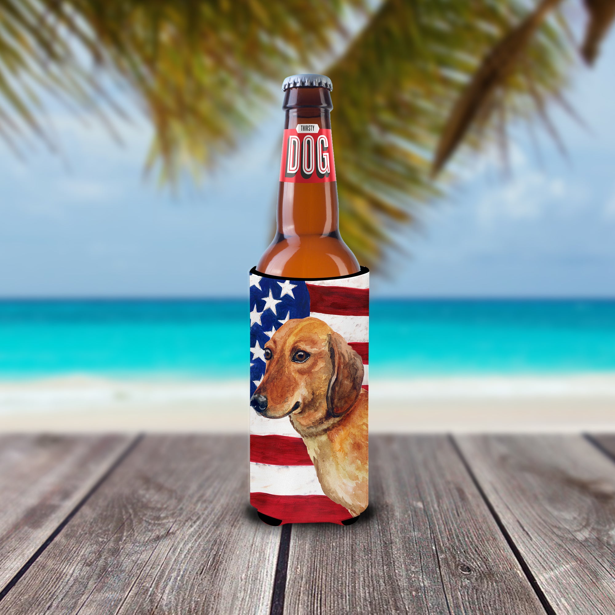 Dachshund Patriotic  Ultra Hugger for slim cans BB9652MUK  the-store.com.
