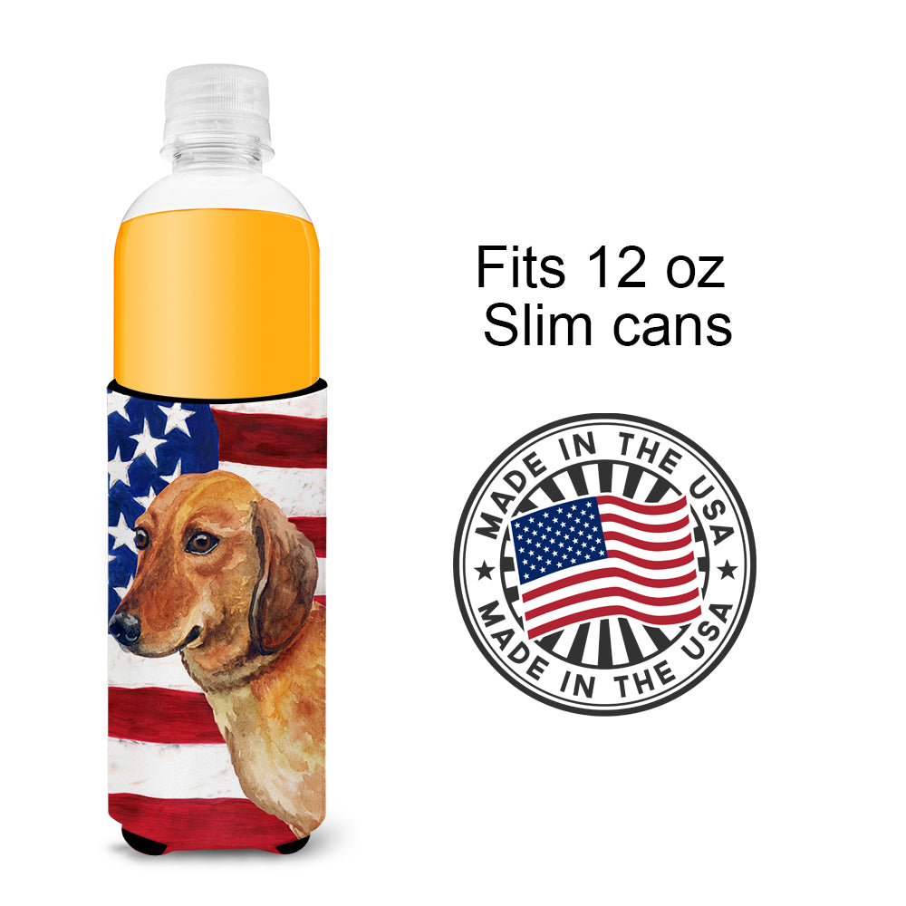 Dachshund Patriotic  Ultra Hugger for slim cans BB9652MUK  the-store.com.