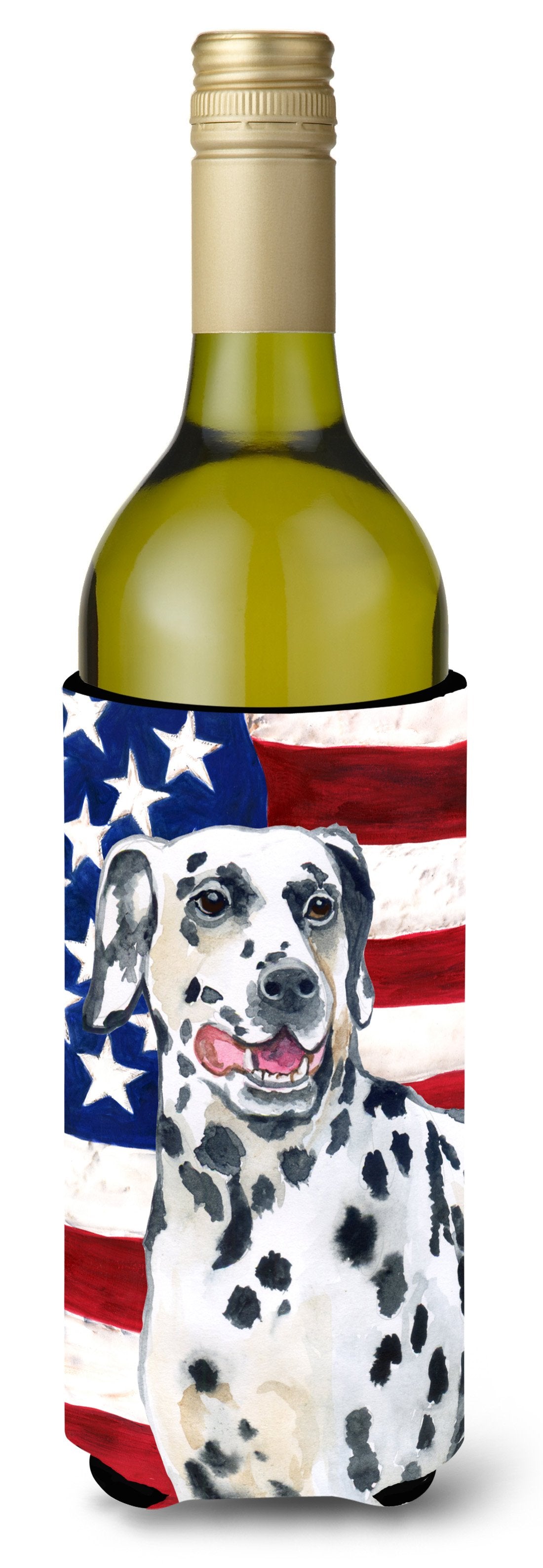 Dalmatian Patriotic Wine Bottle Beverge Insulator Hugger BB9653LITERK by Caroline&#39;s Treasures