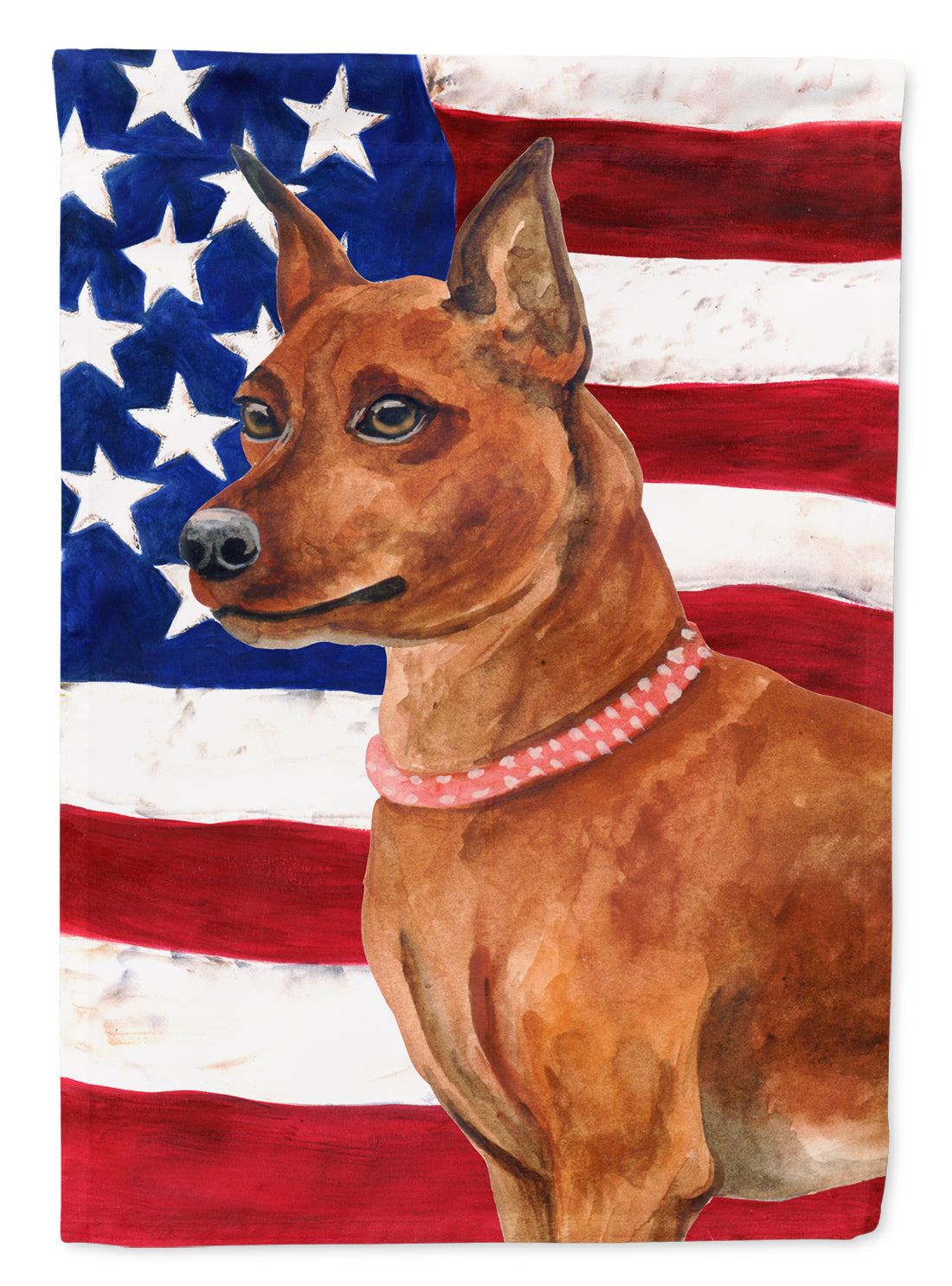 Miniature Pinscher Patriotic Flag Canvas House Size BB9656CHF  the-store.com.