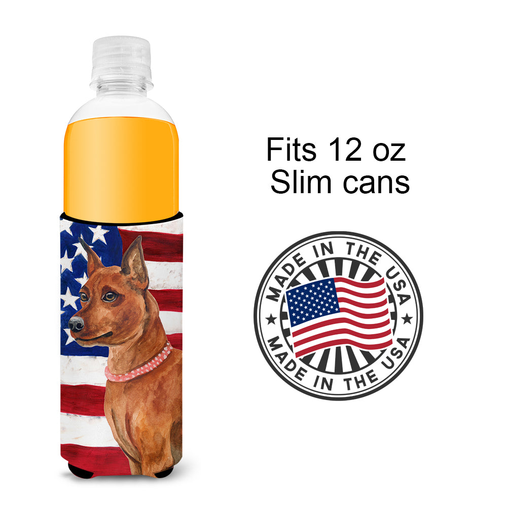 Miniature Pinscher Patriotic  Ultra Hugger for slim cans BB9656MUK