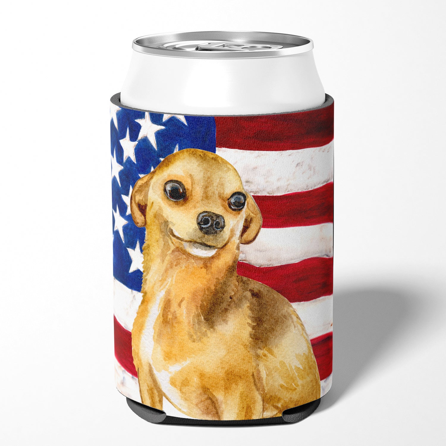Chihuahua Patriotic Can or Bottle Hugger BB9658CC