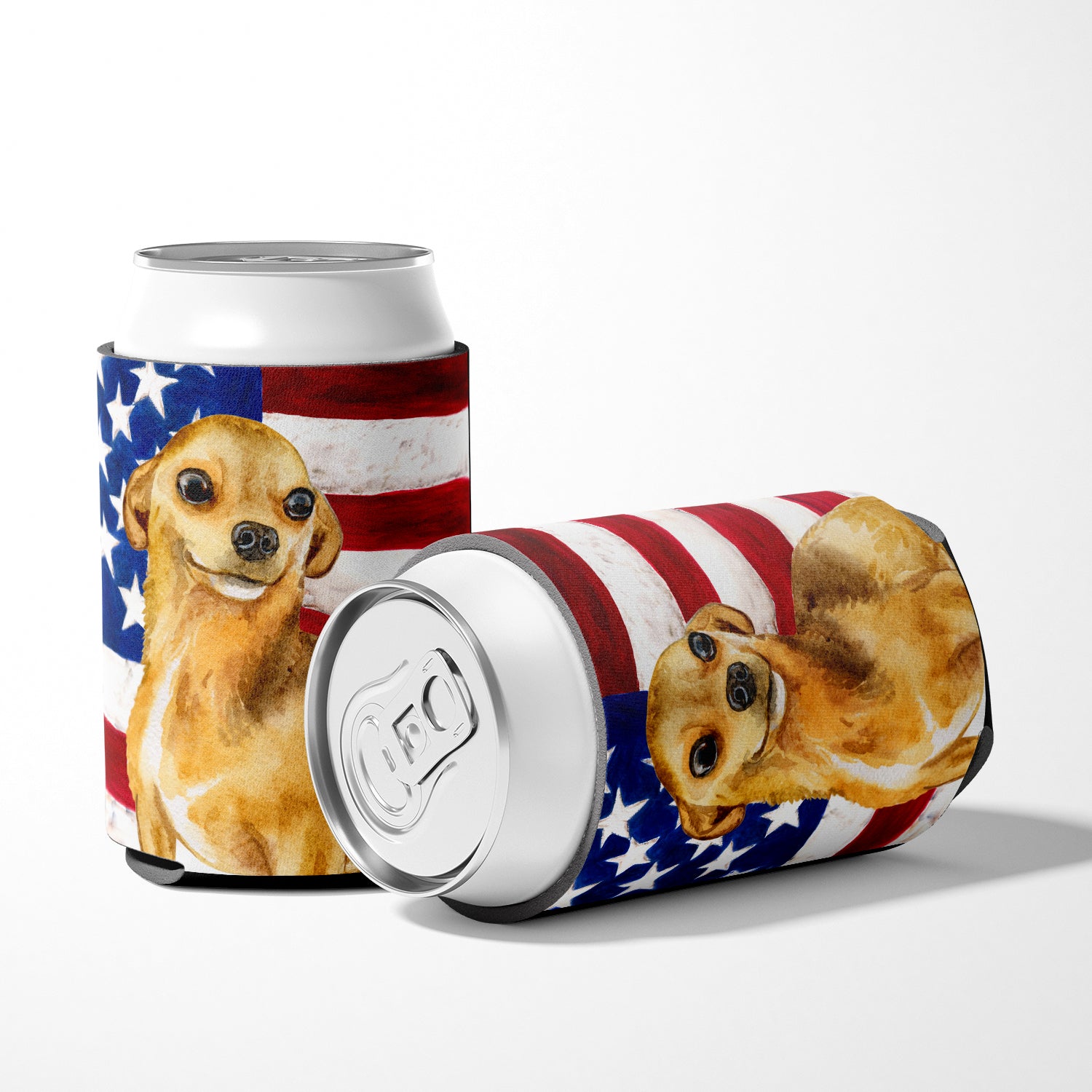 Chihuahua Patriotic Can or Bottle Hugger BB9658CC  the-store.com.