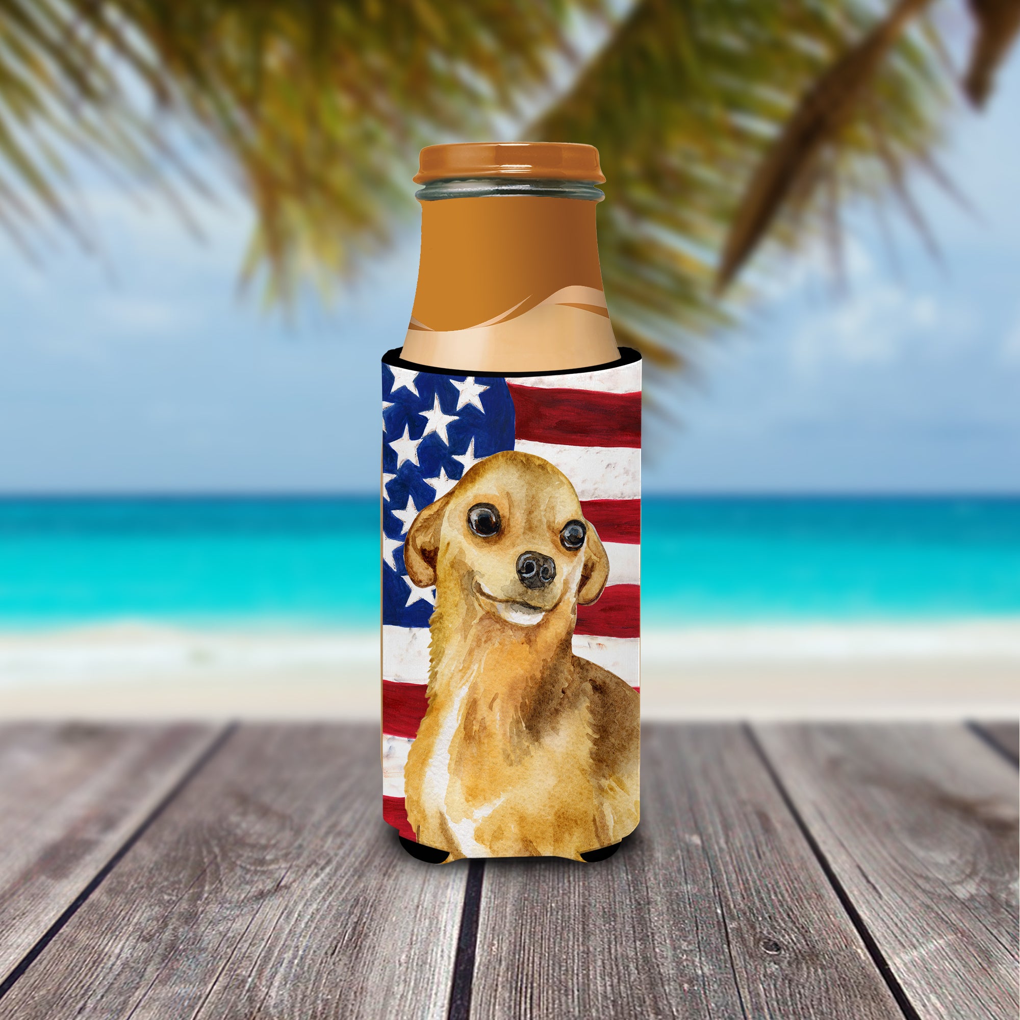 Chihuahua Patriotic  Ultra Hugger for slim cans BB9658MUK