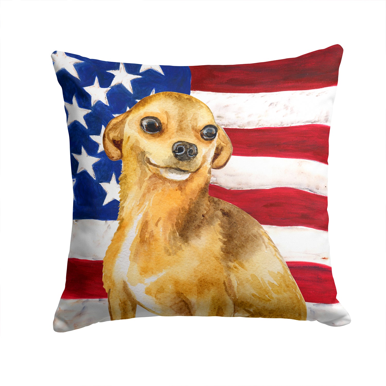 Chihuahua Patriotic Fabric Decorative Pillow BB9658PW1414 - the-store.com