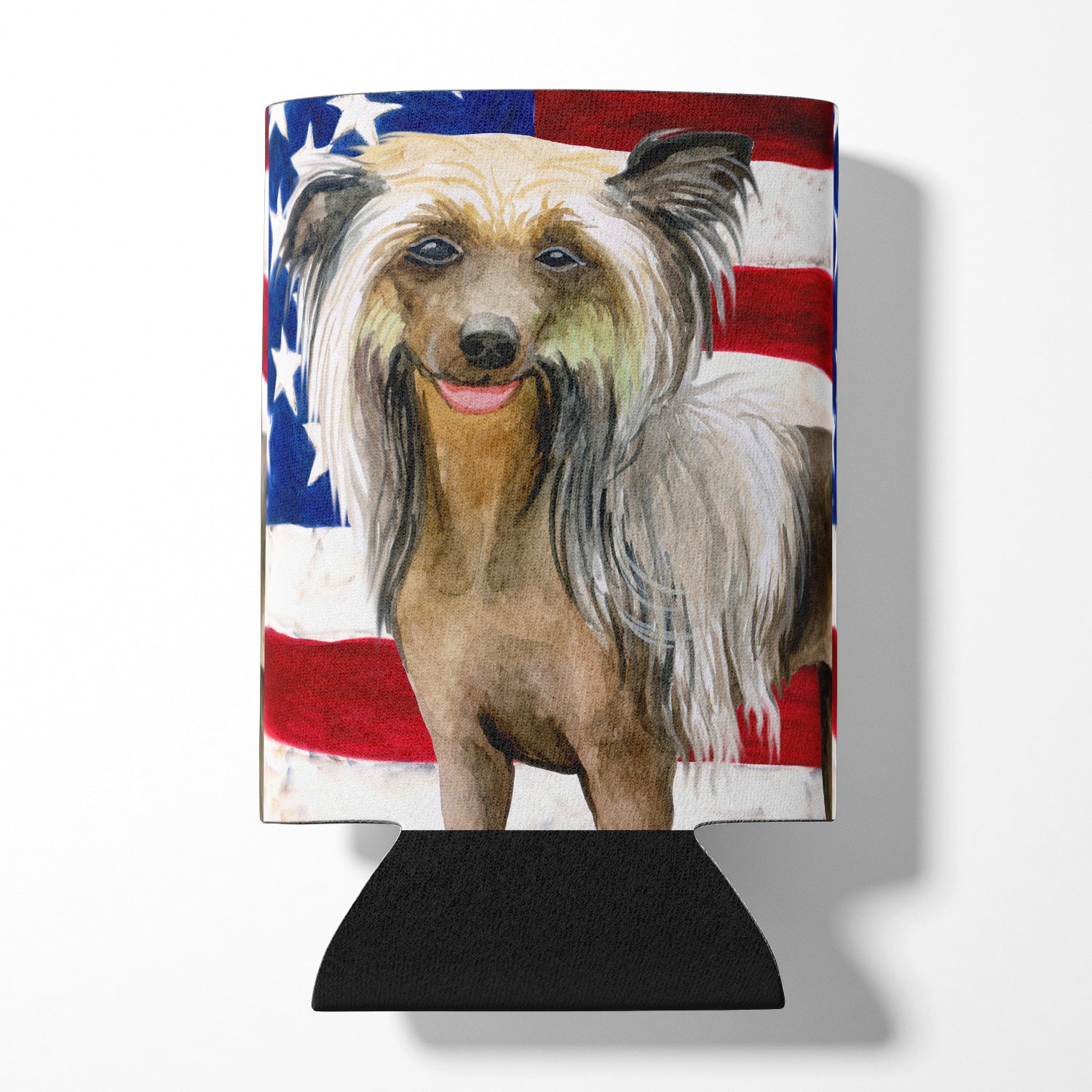 Chinese Crested Patriotic Can or Bottle Hugger BB9659CC