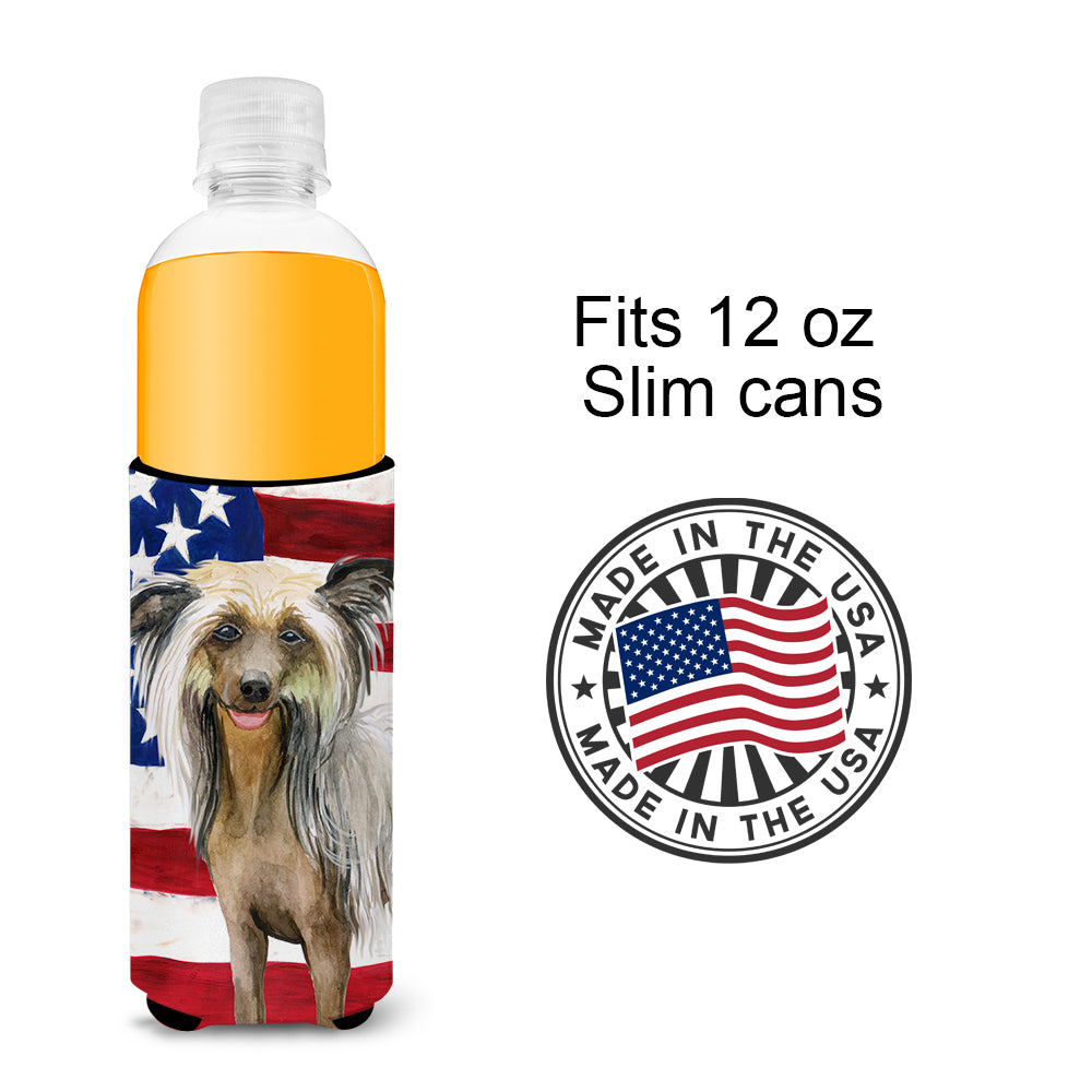 Chinese Crested Patriotic  Ultra Hugger for slim cans BB9659MUK  the-store.com.