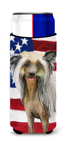 Chinese Crested Patriotic  Ultra Hugger for slim cans BB9659MUK