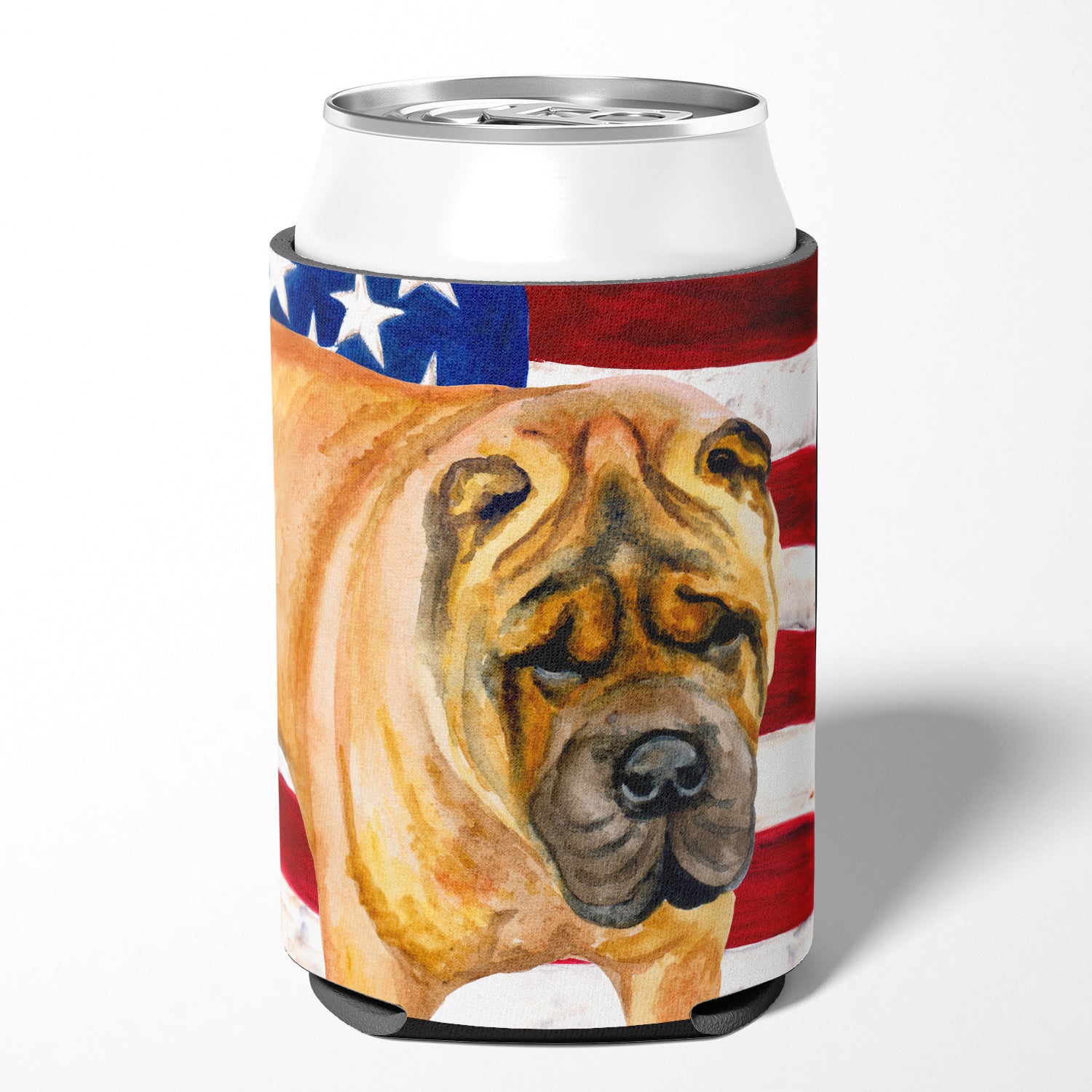 Shar Pei Patriotic Can or Bottle Hugger BB9661CC  the-store.com.