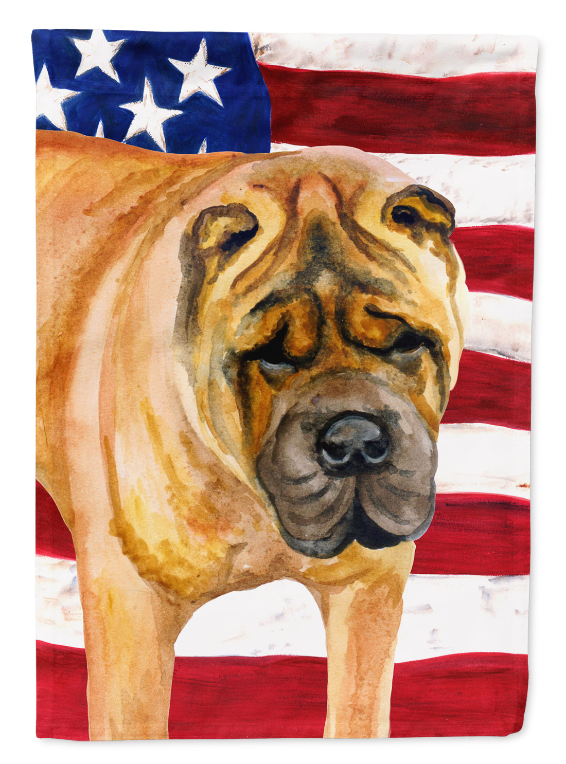 Shar Pei Patriotic Flag Canvas House Size BB9661CHF  the-store.com.