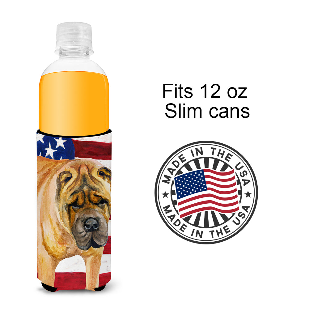 Shar Pei Patriotic  Ultra Hugger for slim cans BB9661MUK  the-store.com.