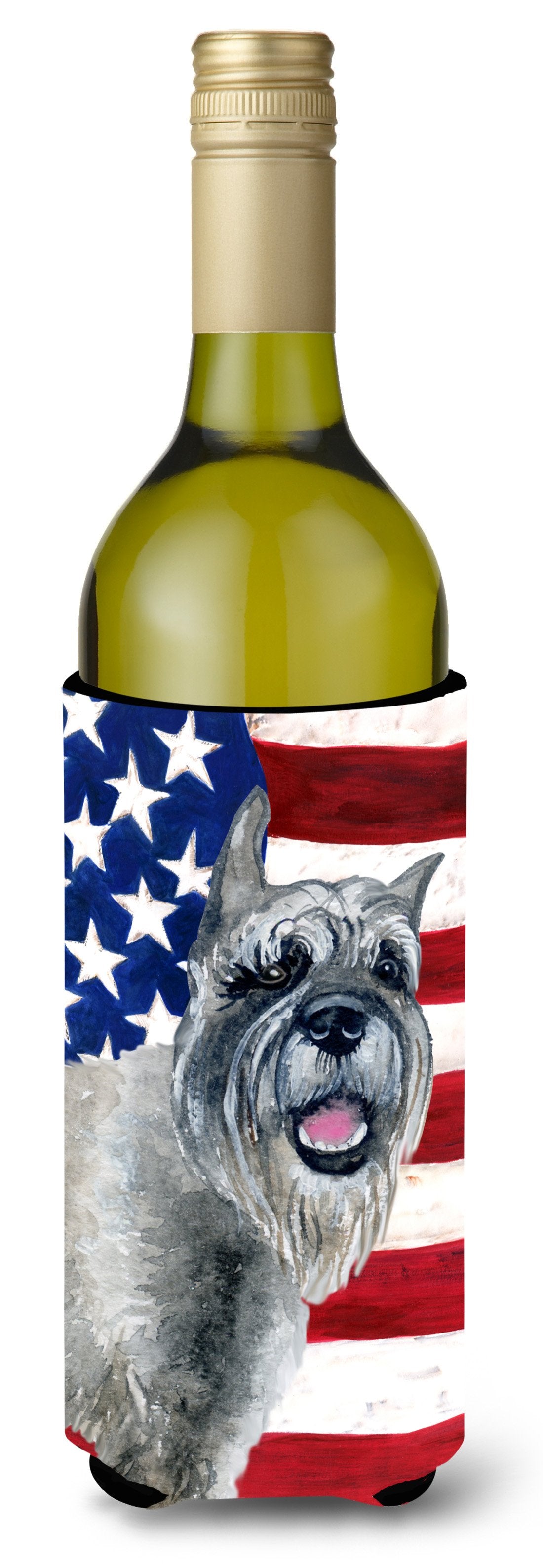Schnauzer Patriotic Wine Bottle Beverge Insulator Hugger BB9662LITERK by Caroline&#39;s Treasures