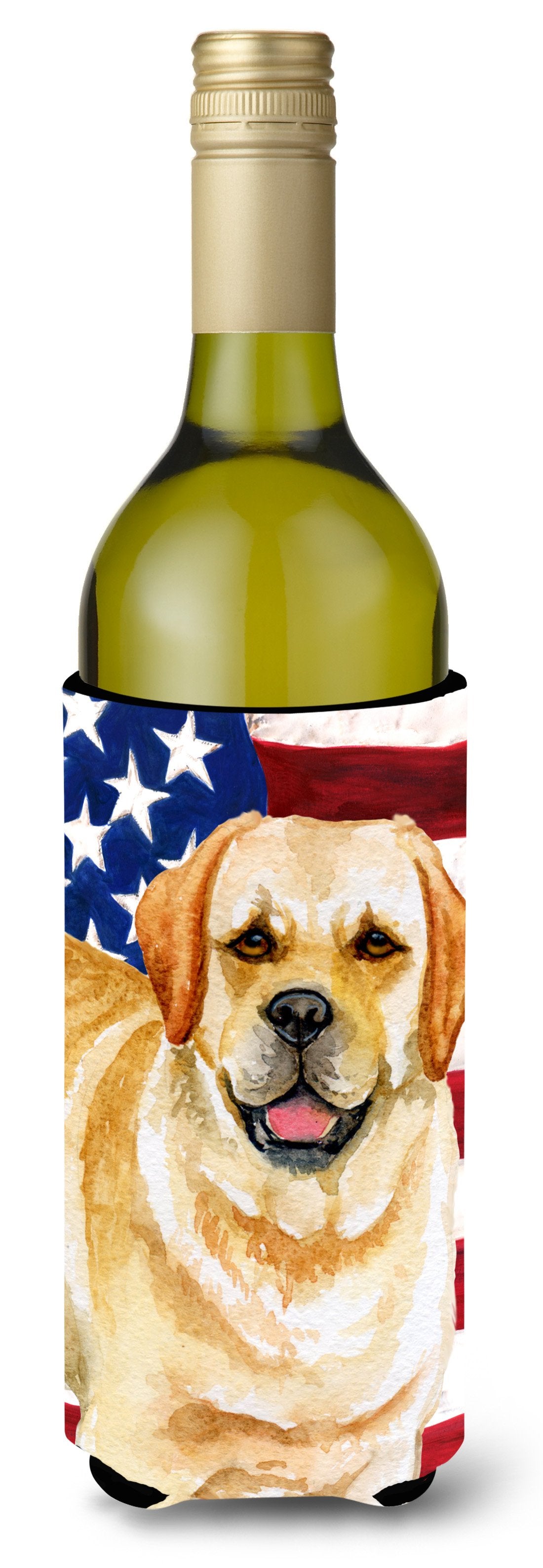 Golden Retriever Patriotic Wine Bottle Beverge Insulator Hugger BB9664LITERK by Caroline&#39;s Treasures