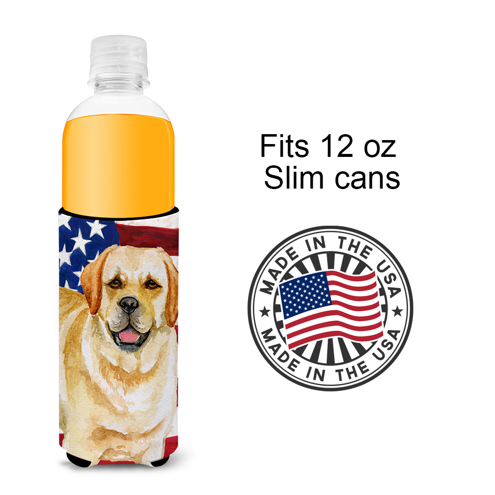 Golden Retriever Patriotic  Ultra Hugger for slim cans BB9664MUK