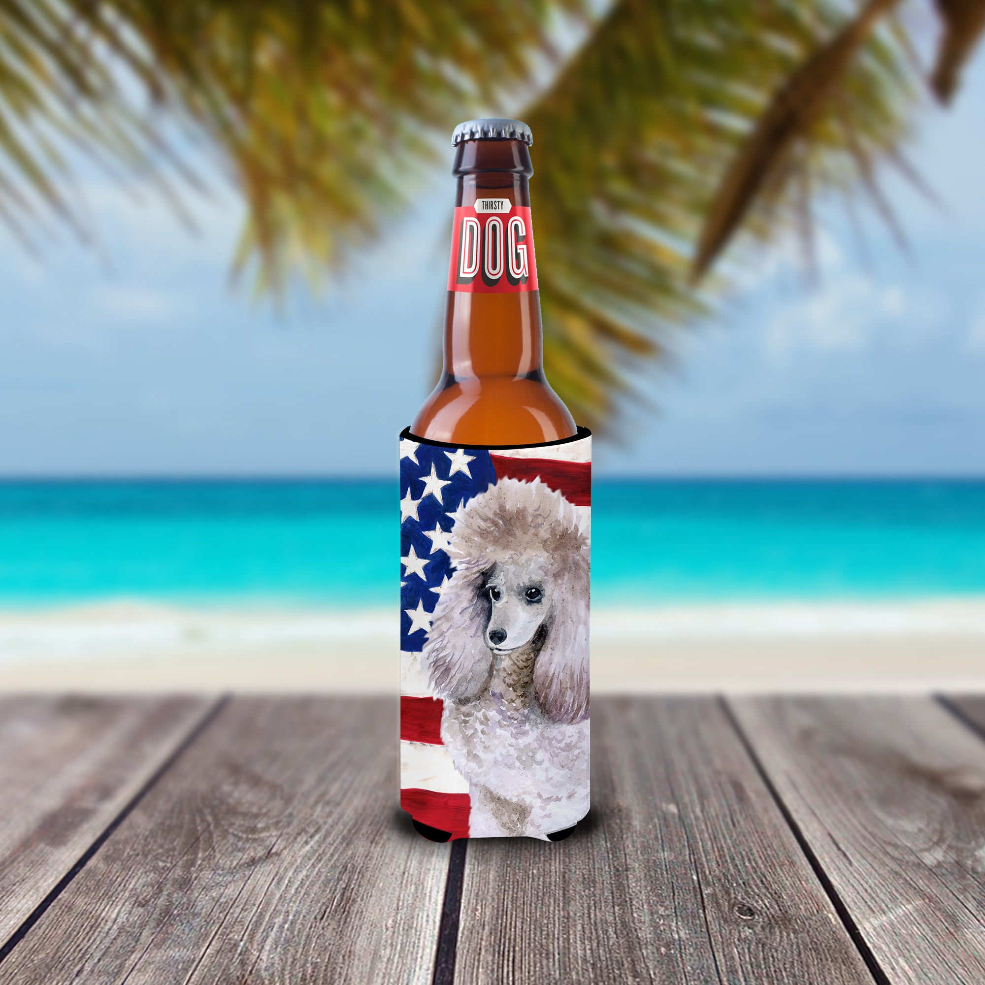 Poodle Patriotic  Ultra Hugger for slim cans BB9665MUK  the-store.com.