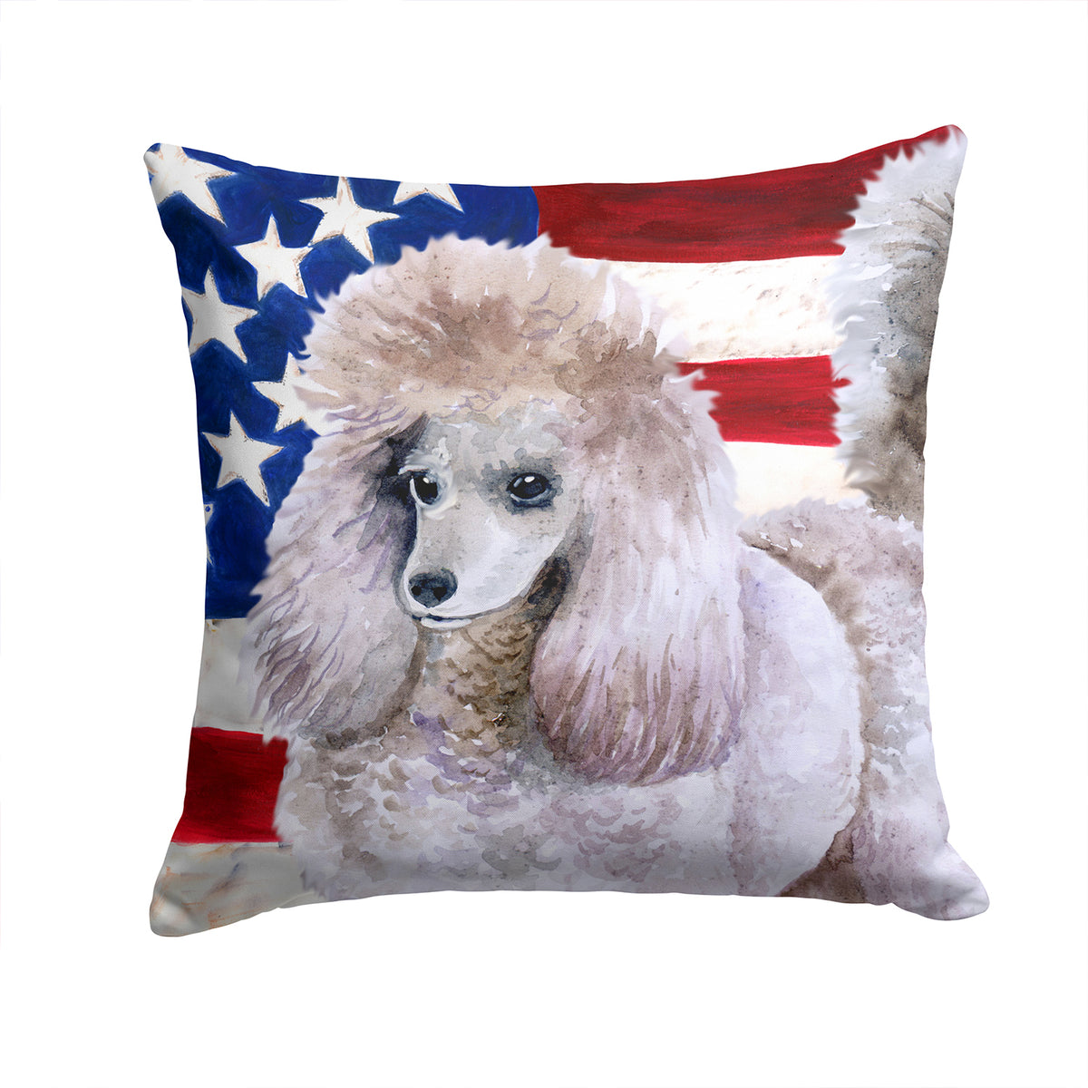 Poodle Patriotic Fabric Decorative Pillow BB9665PW1414 - the-store.com