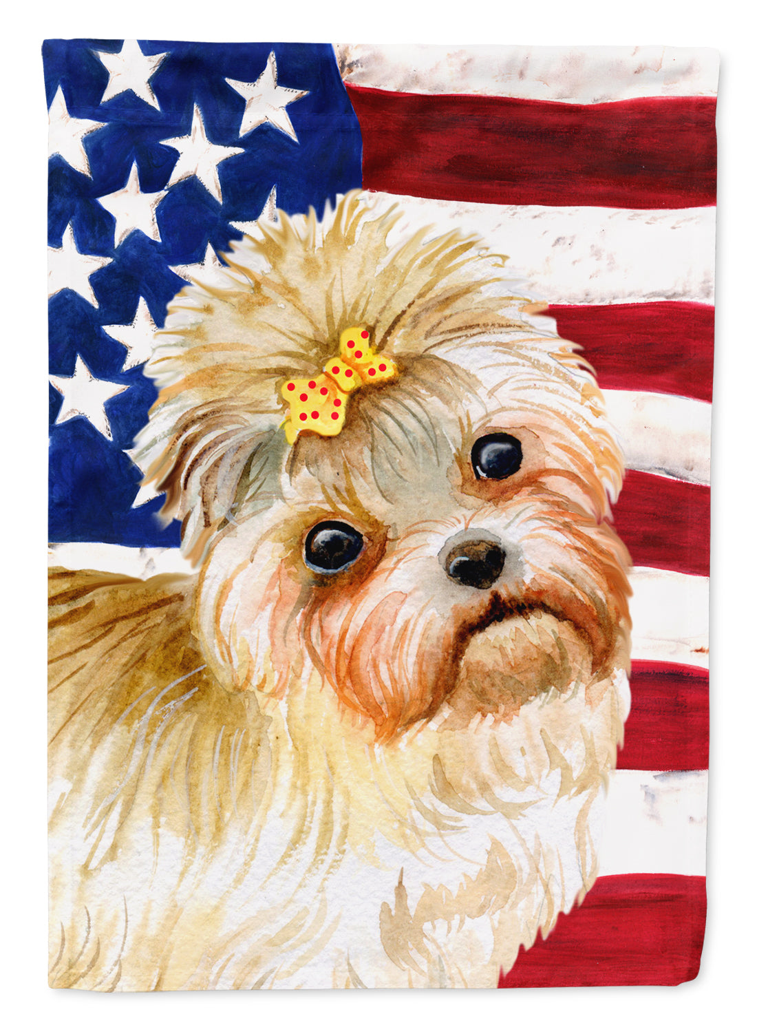 Morkie Patriotic Flag Canvas House Size BB9668CHF