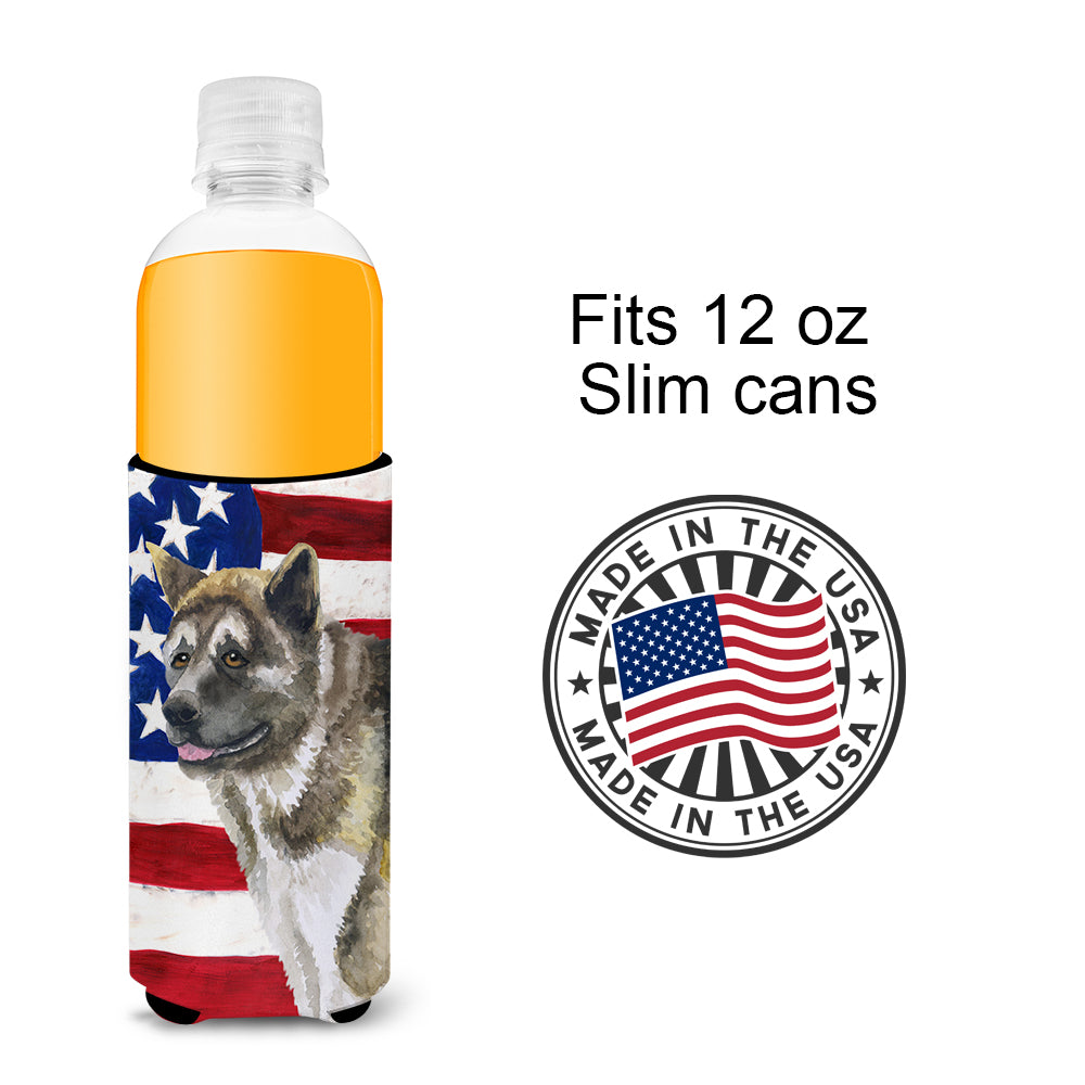 American Akita Patriotic  Ultra Hugger for slim cans BB9669MUK