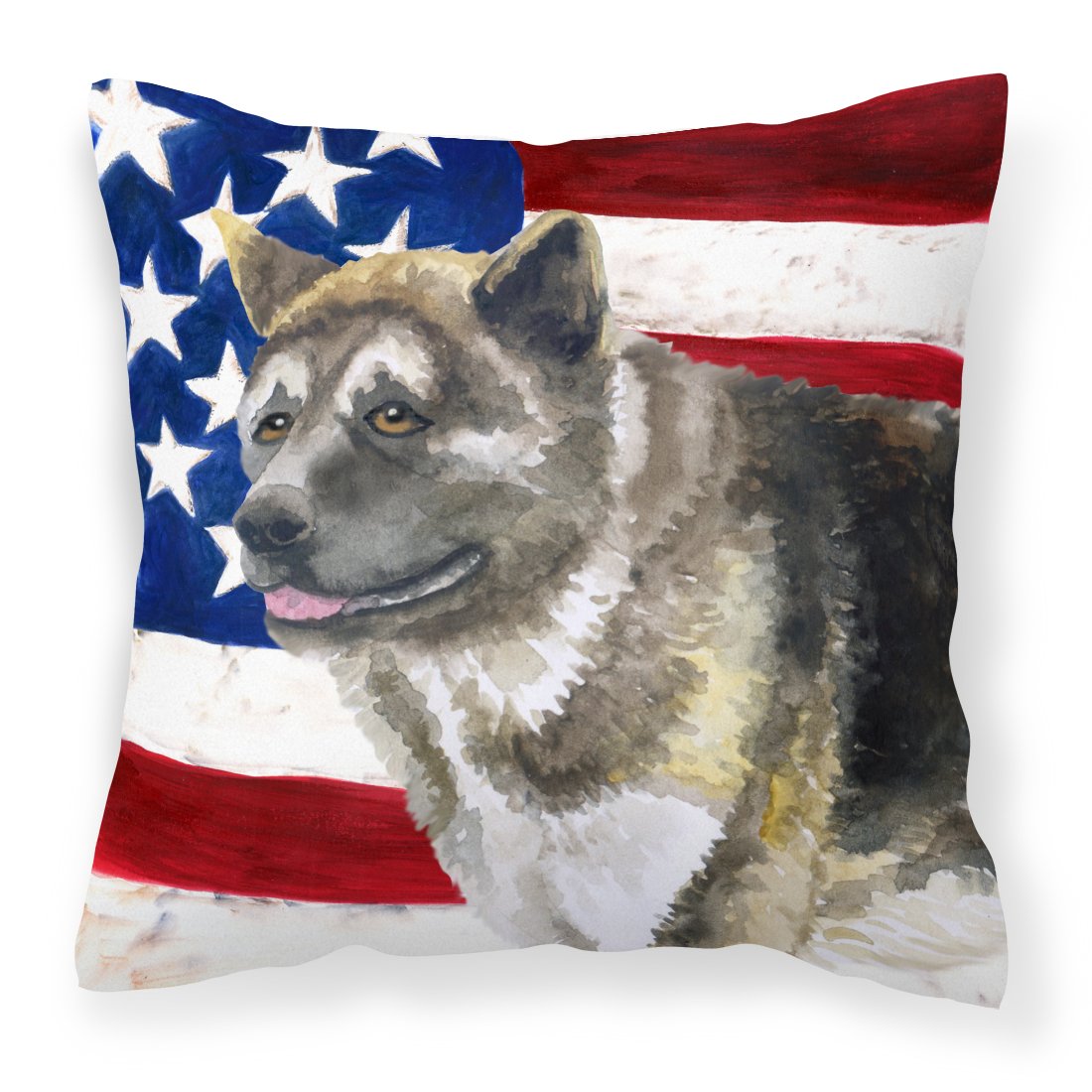 American Akita Patriotic Fabric Decorative Pillow BB9669PW1818 by Caroline's Treasures