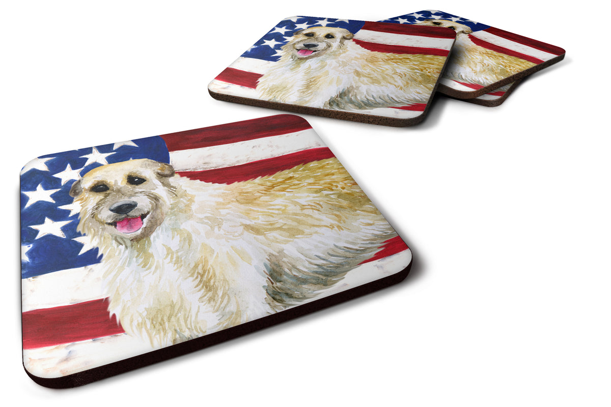 Irish Wolfhound Patriotic Foam Coaster Set of 4 BB9670FC - the-store.com