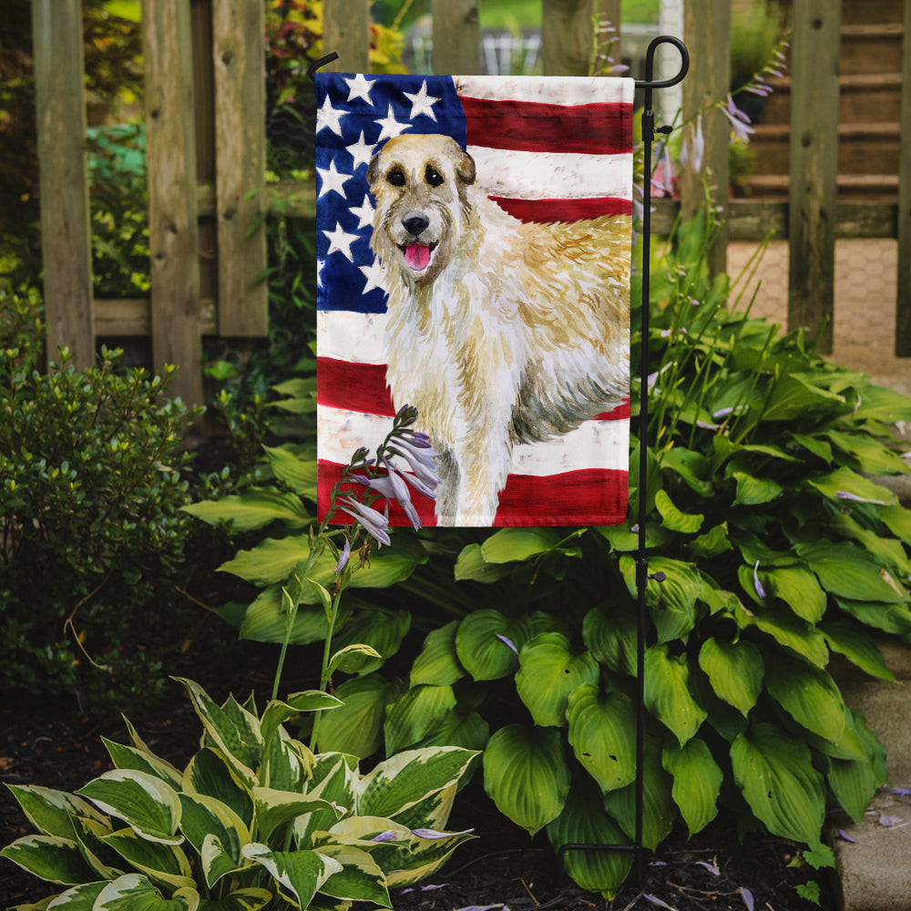 Irish Wolfhound Patriotic Flag Garden Size BB9670GF  the-store.com.