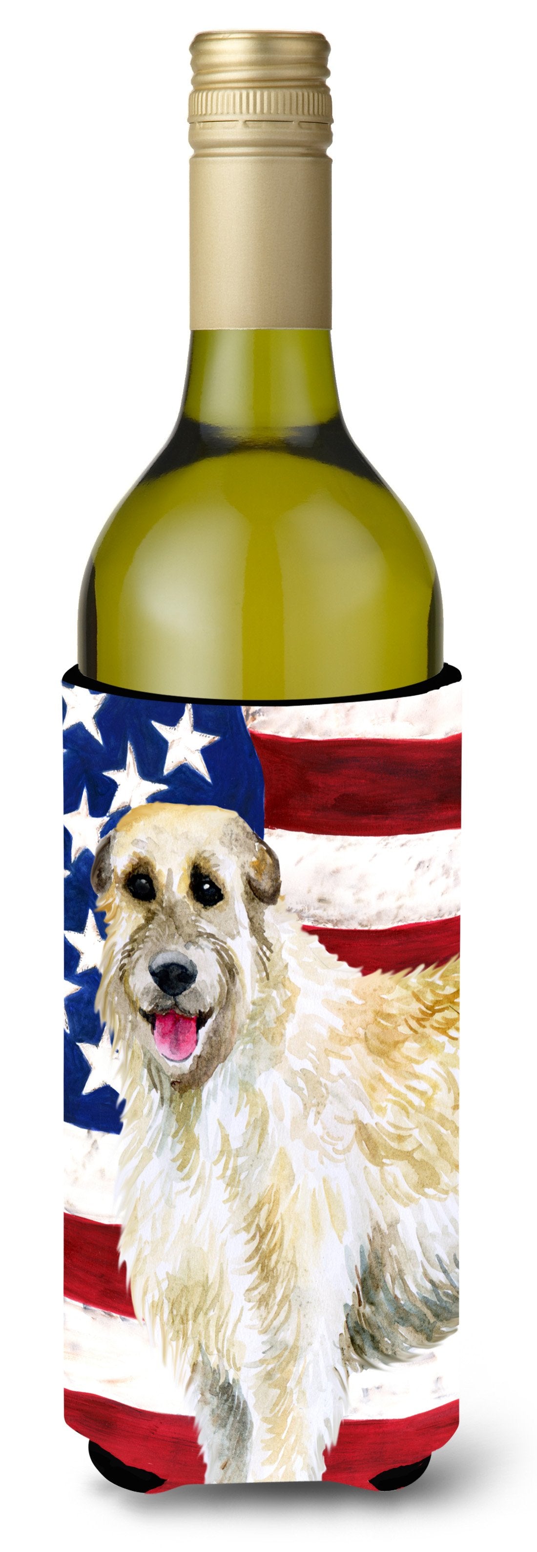 Irish Wolfhound Patriotic Wine Bottle Beverge Insulator Hugger BB9670LITERK by Caroline&#39;s Treasures