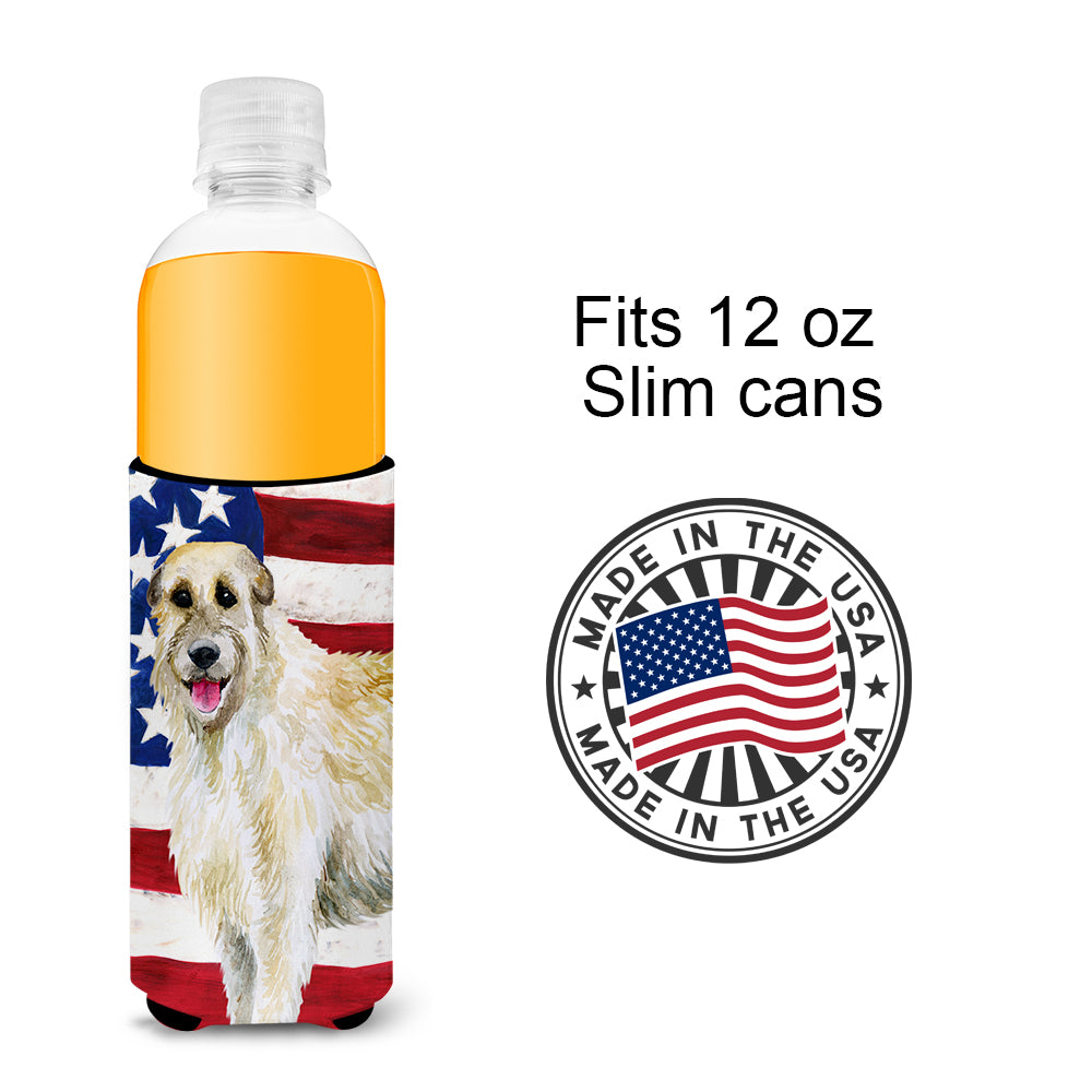 Irish Wolfhound Patriotic  Ultra Hugger for slim cans BB9670MUK
