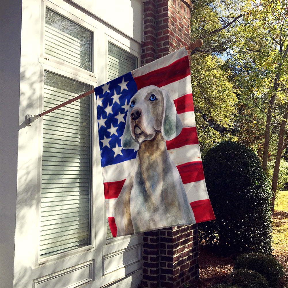 Weimaraner Patriotic Flag Canvas House Size BB9674CHF  the-store.com.
