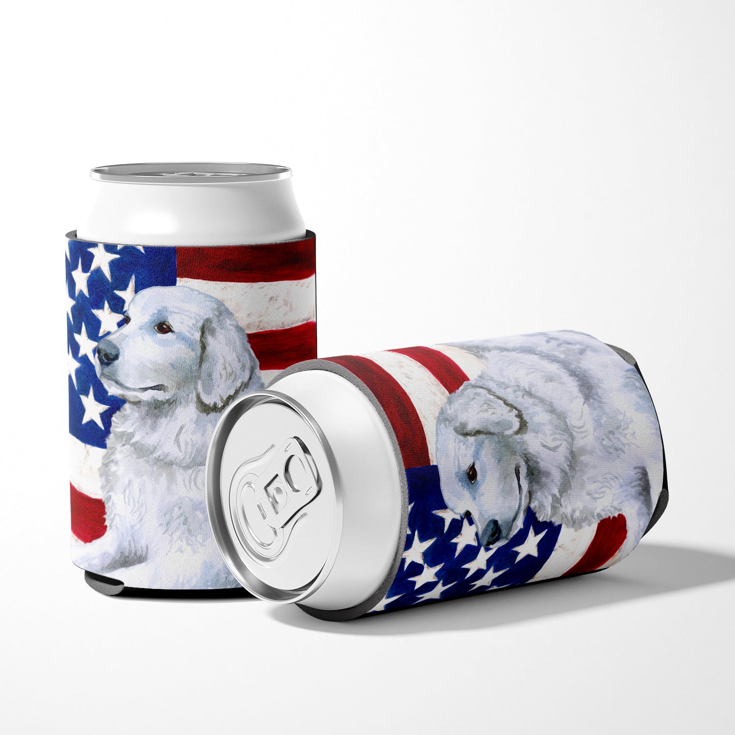 Maremma Sheepdog Patriotic Can or Bottle Hugger BB9675CC