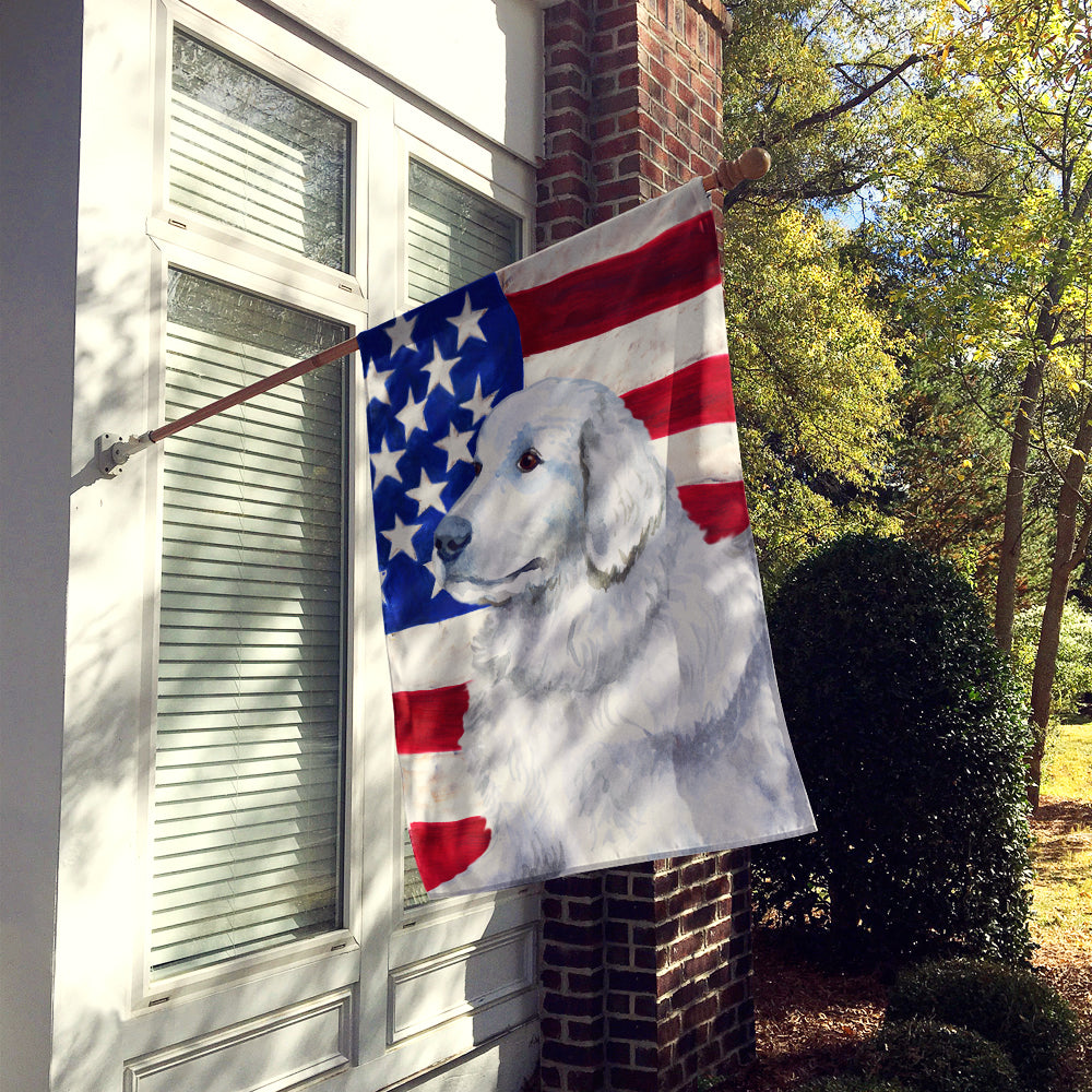 Maremma Sheepdog Patriotic Flag Canvas House Size BB9675CHF