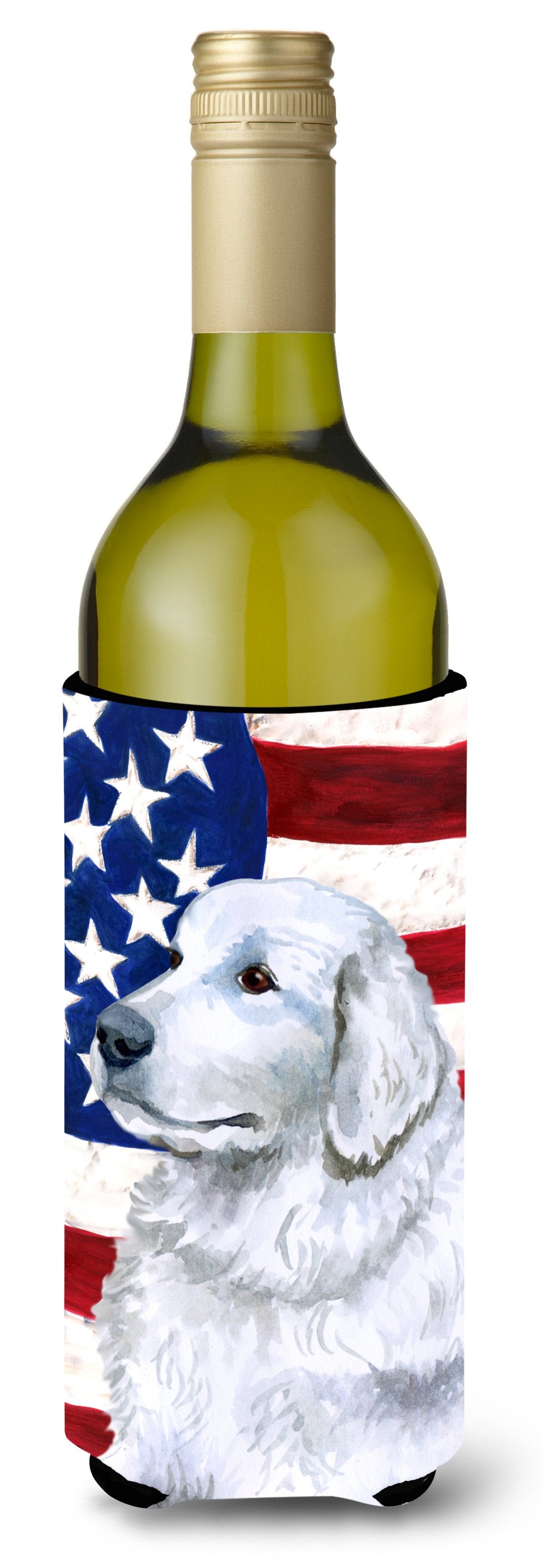 Maremma Sheepdog Patriotic Wine Bottle Beverge Insulator Hugger BB9675LITERK by Caroline&#39;s Treasures
