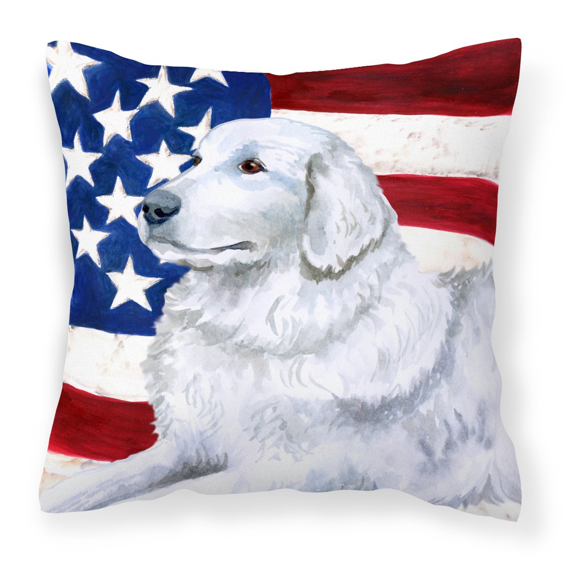 Maremma Sheepdog Patriotic Fabric Decorative Pillow BB9675PW1818 by Caroline&#39;s Treasures