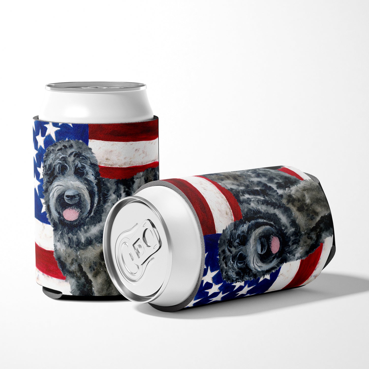 Black Russian Terrier Patriotic Can or Bottle Hugger BB9677CC