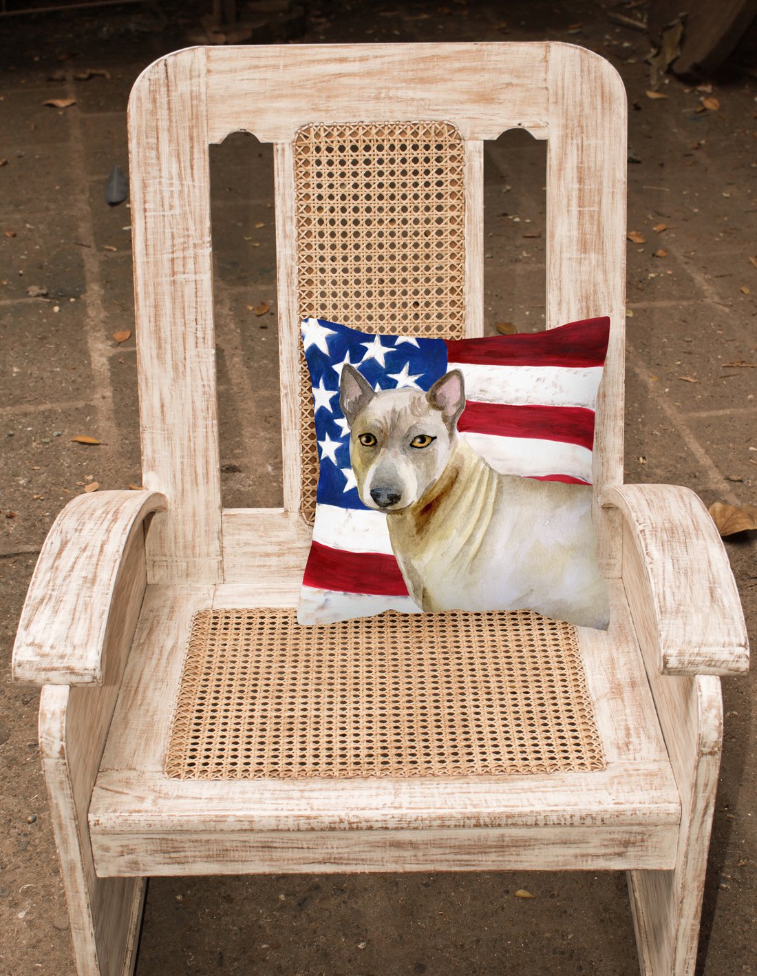 Caroline's Treasures Thai Ridgeback Patriotic Fabric Decorative Pillow BB9680PW1818