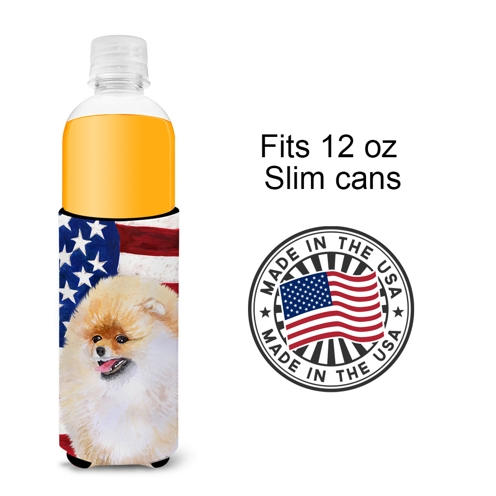 Pomeranian Patriotic  Ultra Hugger for slim cans BB9682MUK  the-store.com.