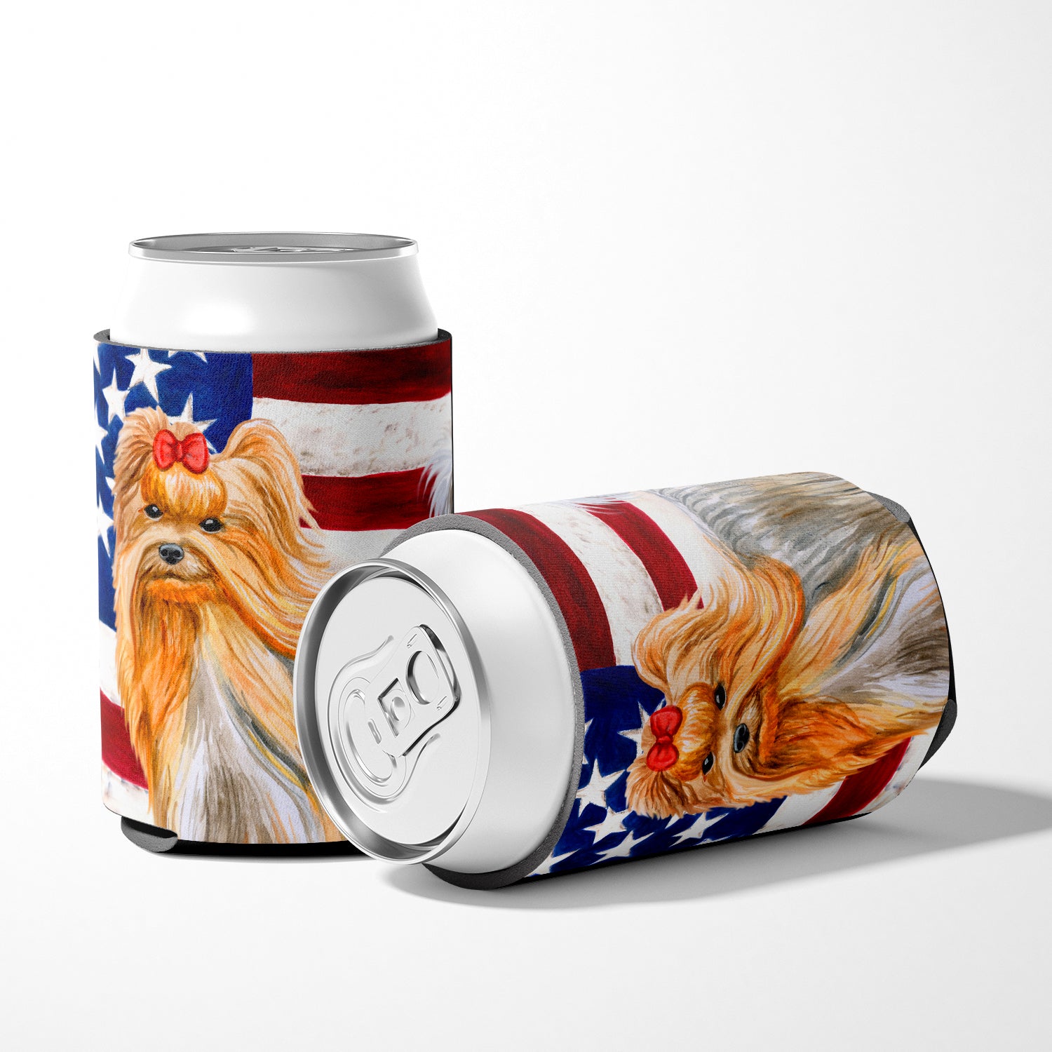 Yorkshire Terrier Patriotic Can or Bottle Hugger BB9685CC  the-store.com.