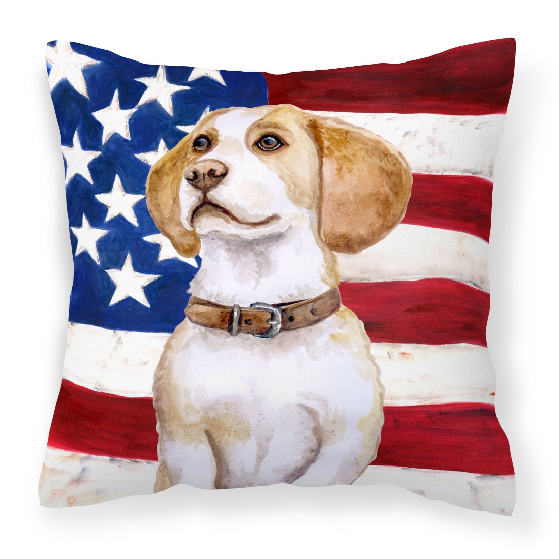 Beagle Patriotic Fabric Decorative Pillow BB9686PW1818 by Caroline&#39;s Treasures