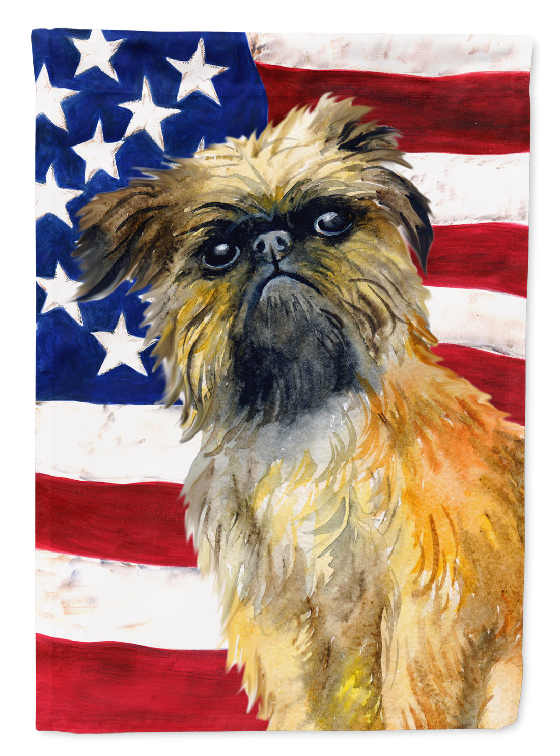 Brussels Griffon Patriotic Flag Canvas House Size BB9687CHF  the-store.com.