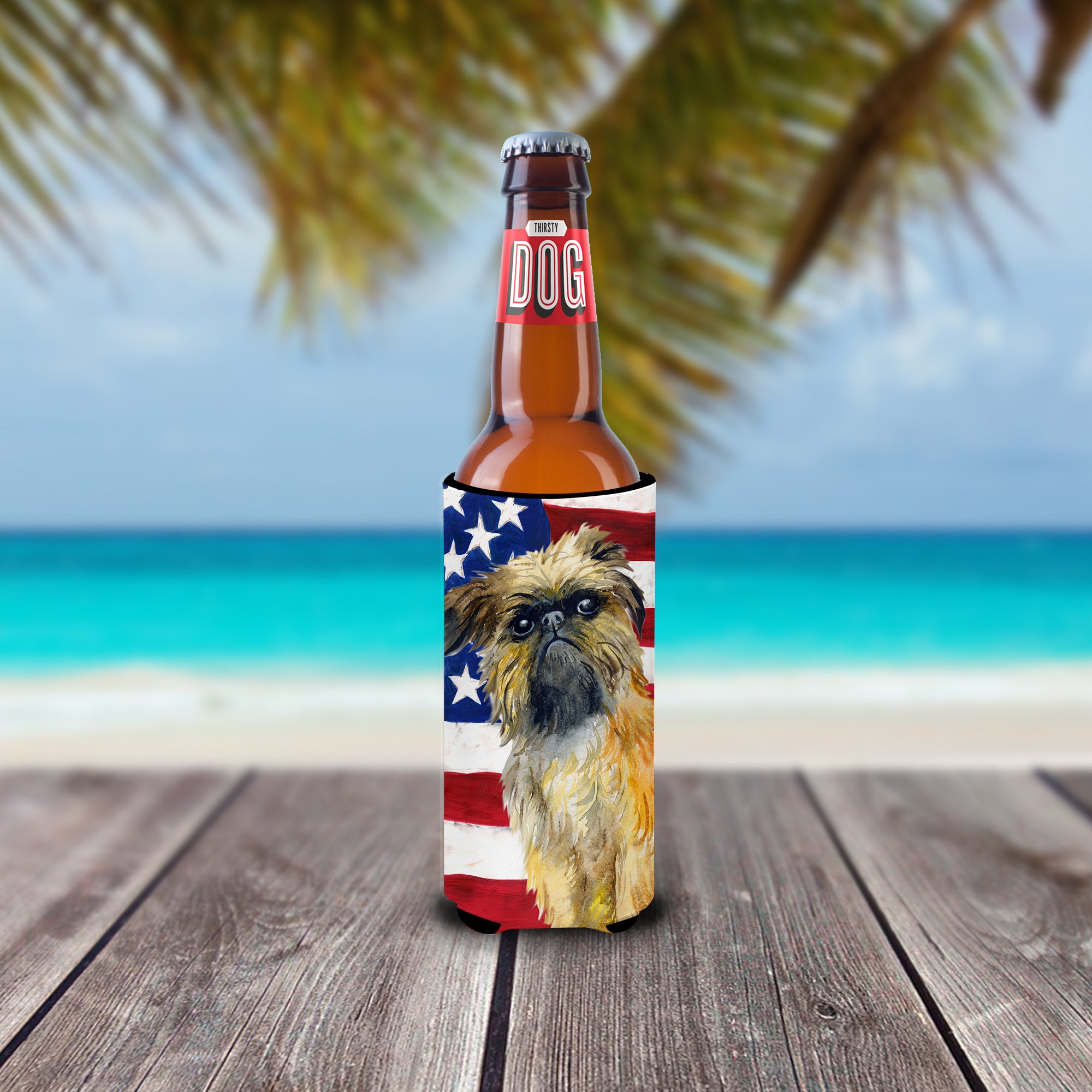 Brussels Griffon Patriotic  Ultra Hugger for slim cans BB9687MUK  the-store.com.