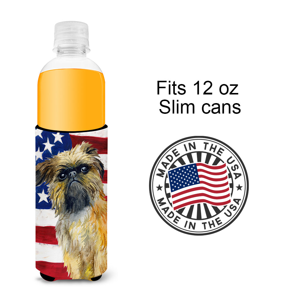 Brussels Griffon Patriotic  Ultra Hugger for slim cans BB9687MUK  the-store.com.