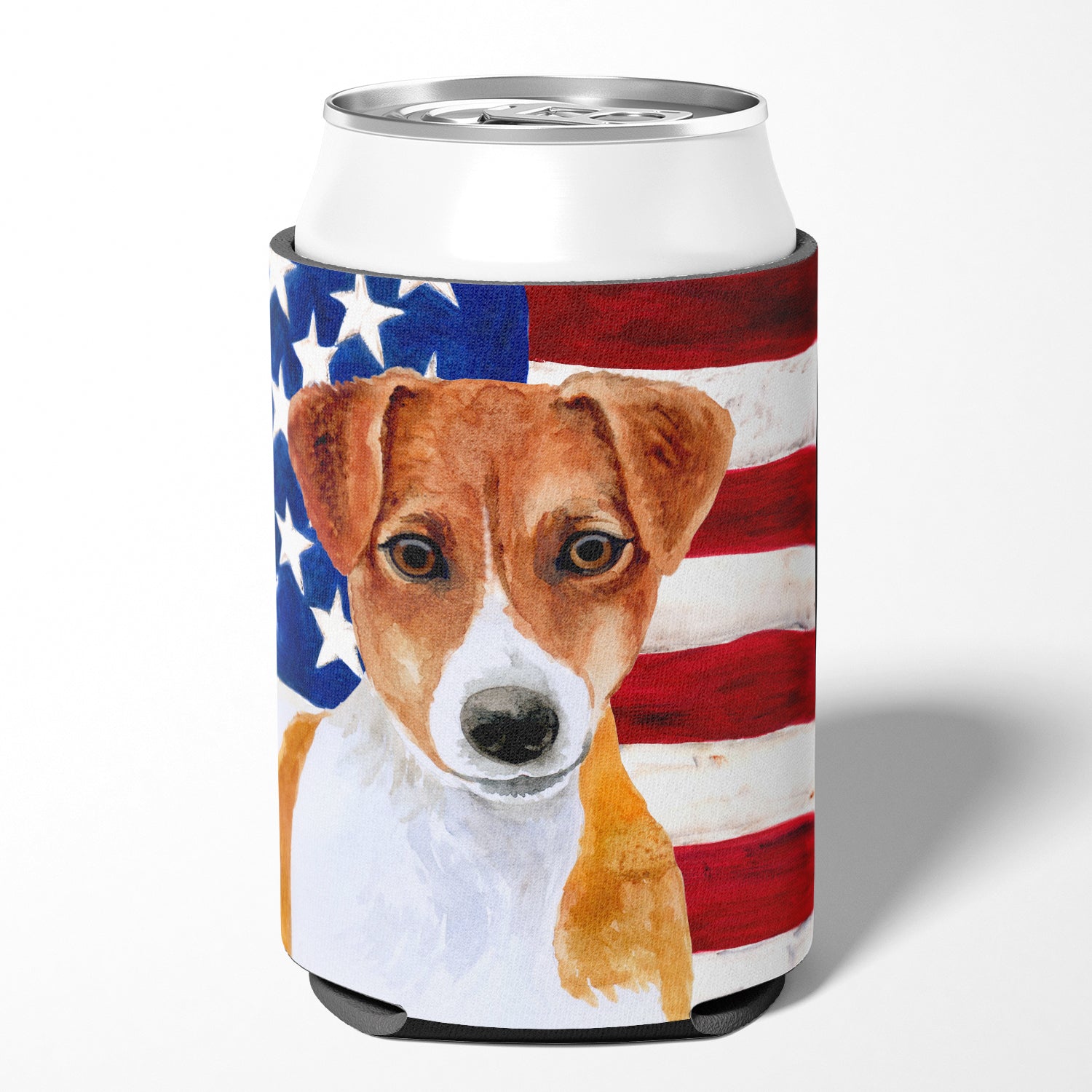 Jack Russell Terrier Patriotic Can or Bottle Hugger BB9689CC