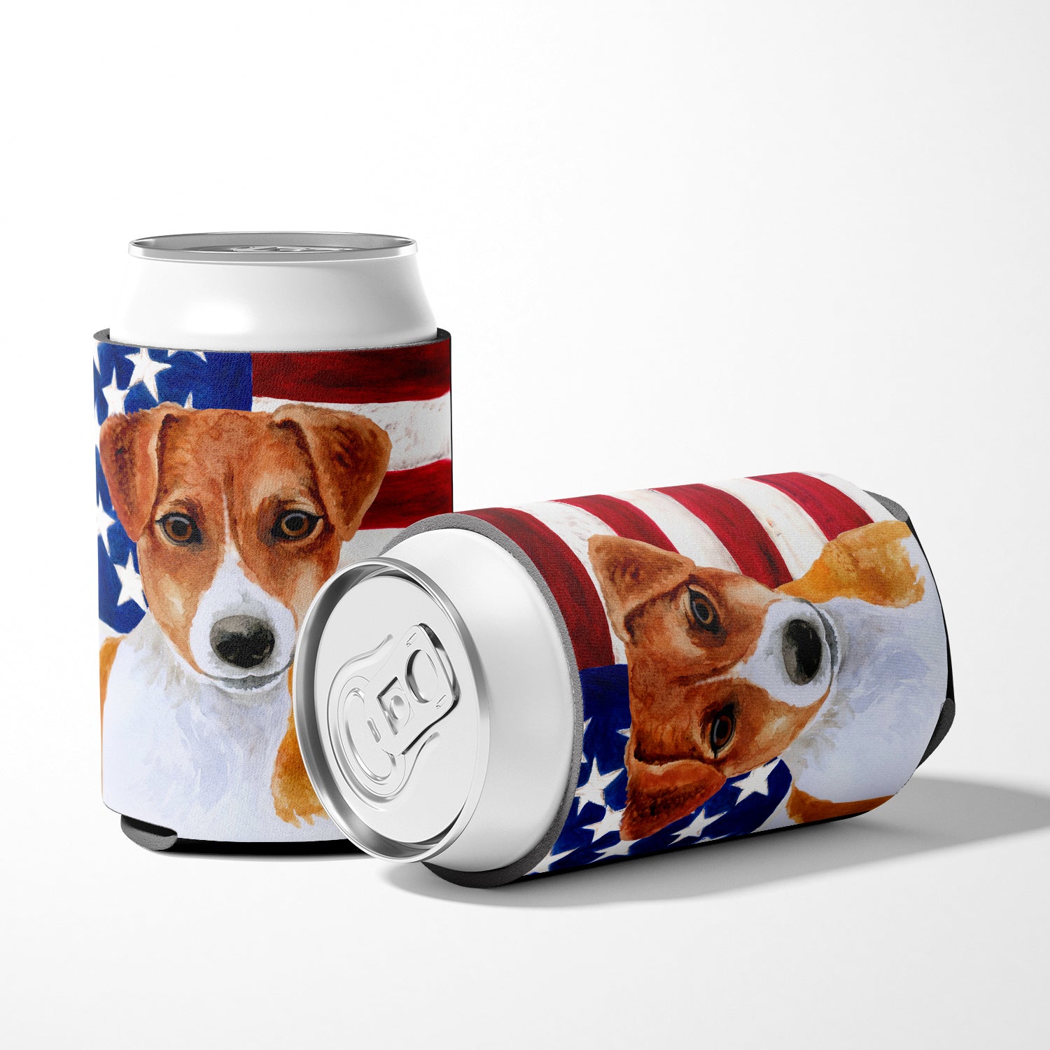 Jack Russell Terrier Patriotic Can or Bottle Hugger BB9689CC  the-store.com.