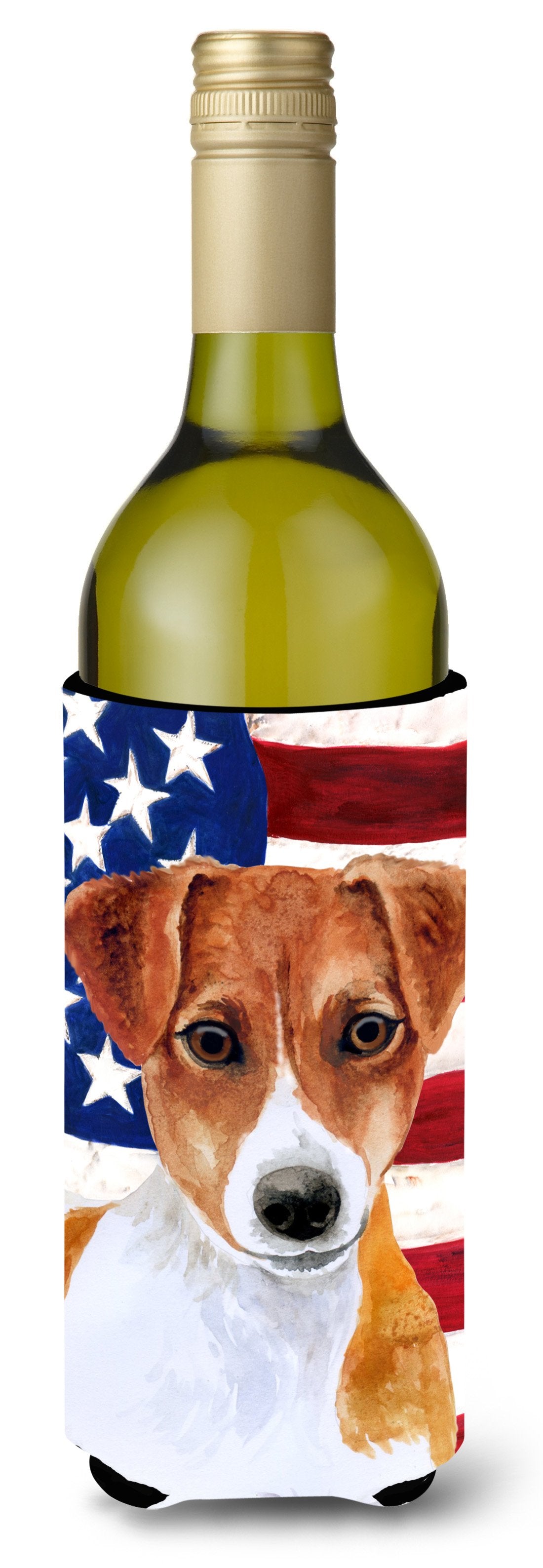 Jack Russell Terrier Patriotic Wine Bottle Beverge Insulator Hugger BB9689LITERK by Caroline&#39;s Treasures