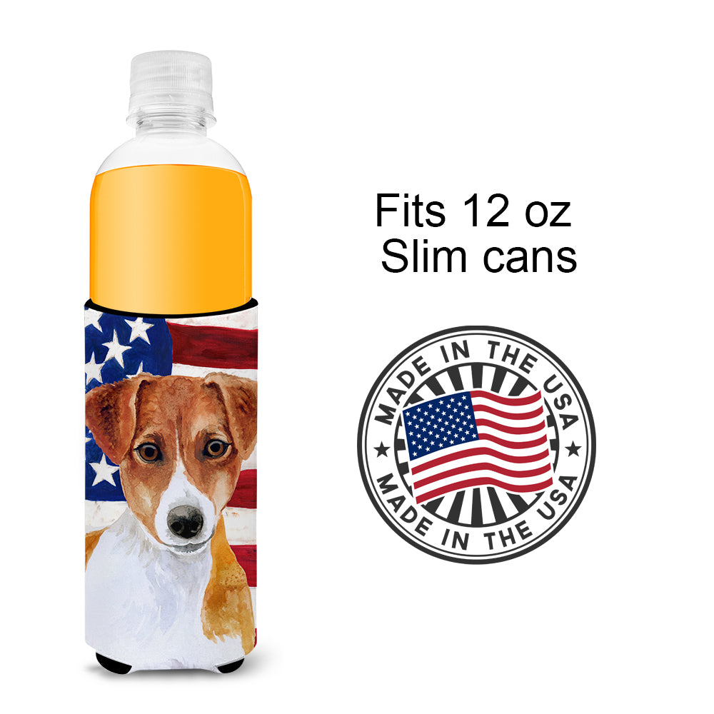 Jack Russell Terrier Patriotic  Ultra Hugger for slim cans BB9689MUK  the-store.com.