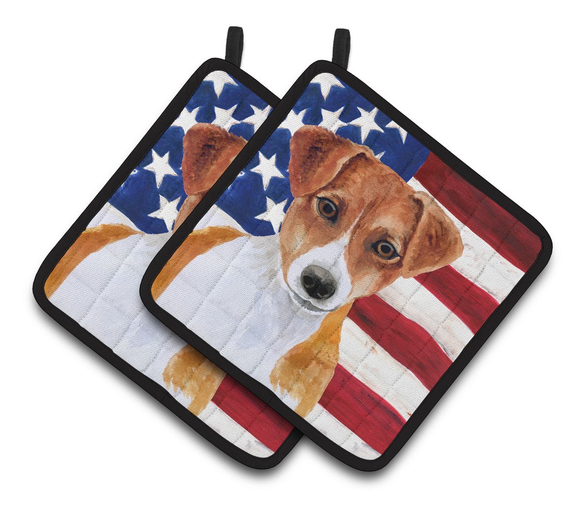 Jack Russell Terrier Patriotic Pair of Pot Holders BB9689PTHD by Caroline's Treasures