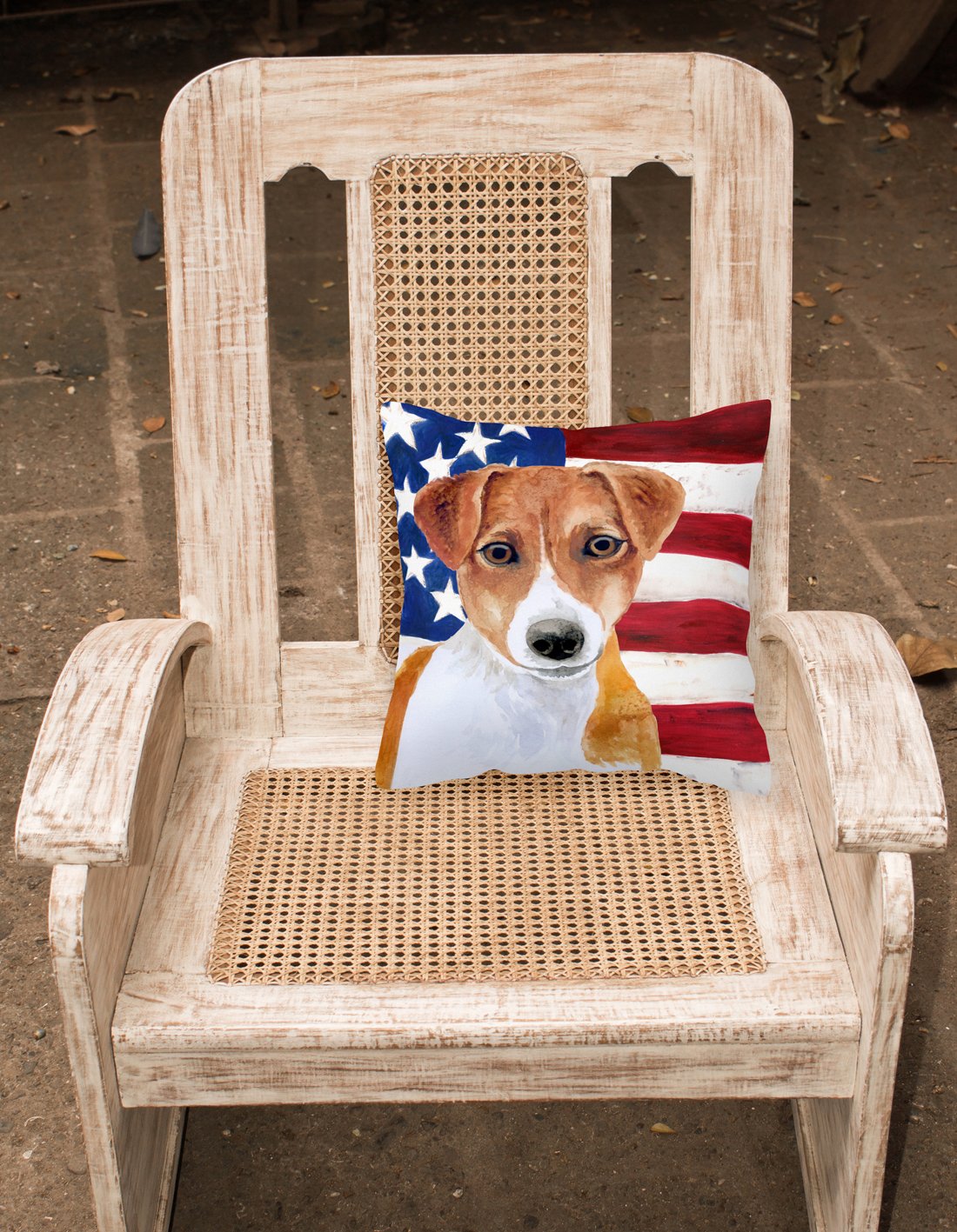 Jack Russell Terrier Patriotic Fabric Decorative Pillow BB9689PW1818 by Caroline's Treasures