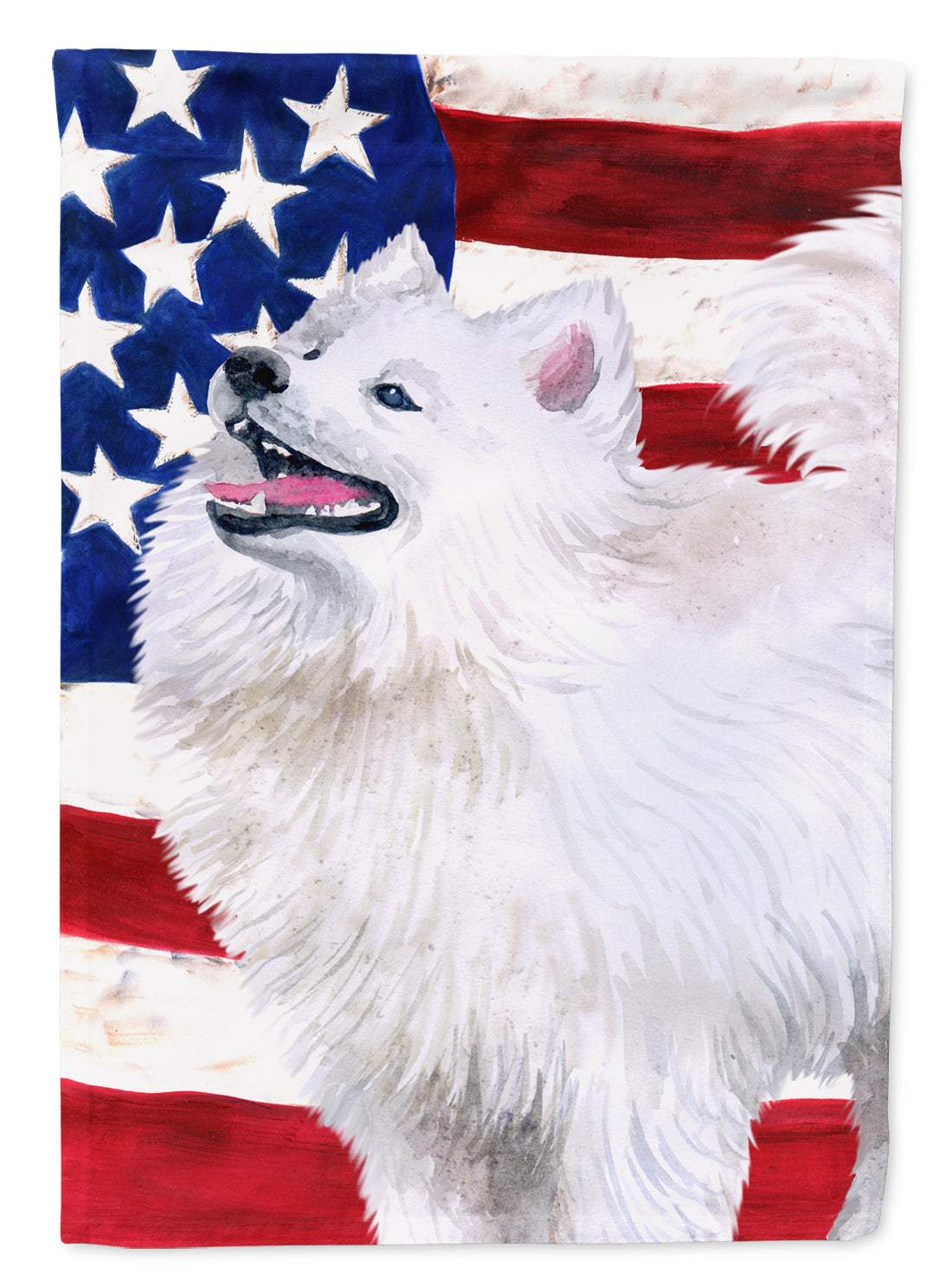 Samoyed Patriotic Flag Canvas House Size BB9691CHF  the-store.com.