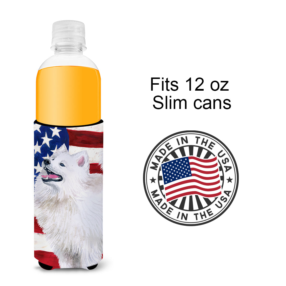 Samoyed Patriotic  Ultra Hugger for slim cans BB9691MUK  the-store.com.